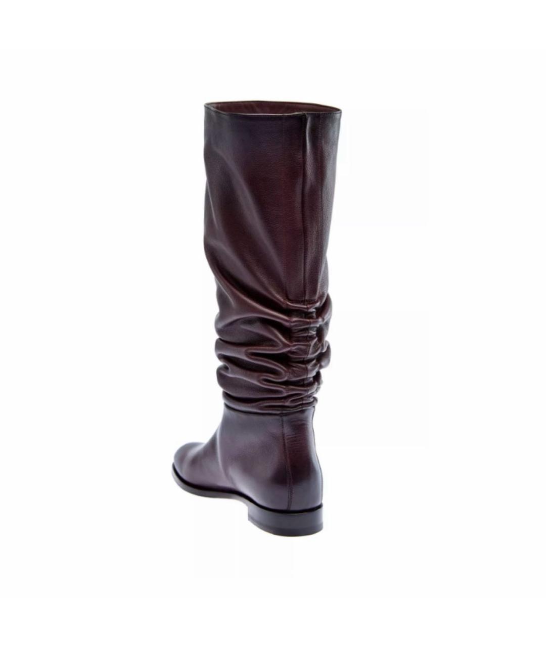 SANTONI Бордовые кожаные сапоги, фото 4