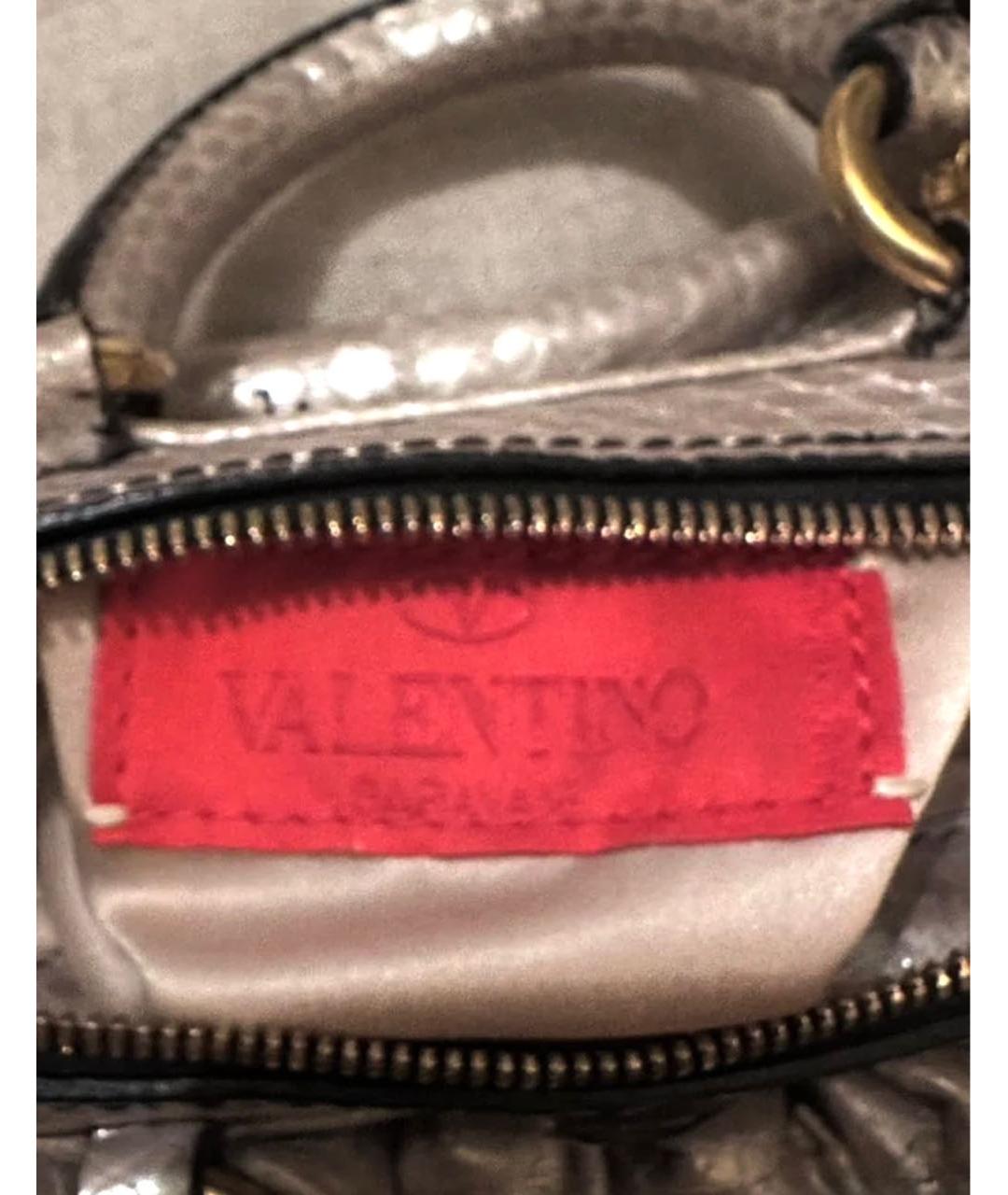 VALENTINO Золотая кожаная сумка через плечо, фото 4