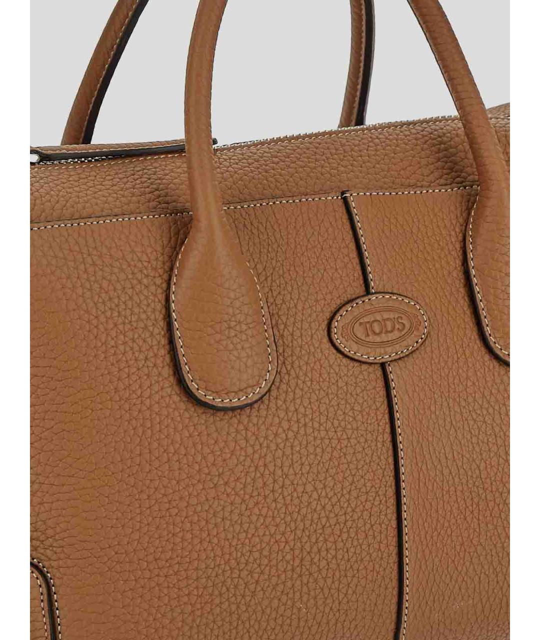 TOD'S Коричневая кожаная сумка тоут, фото 4