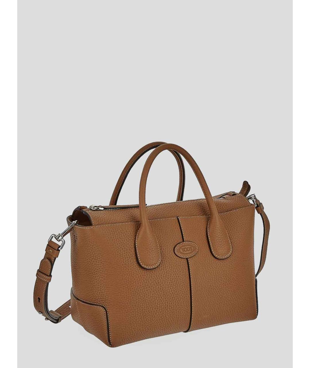 TOD'S Коричневая кожаная сумка тоут, фото 2
