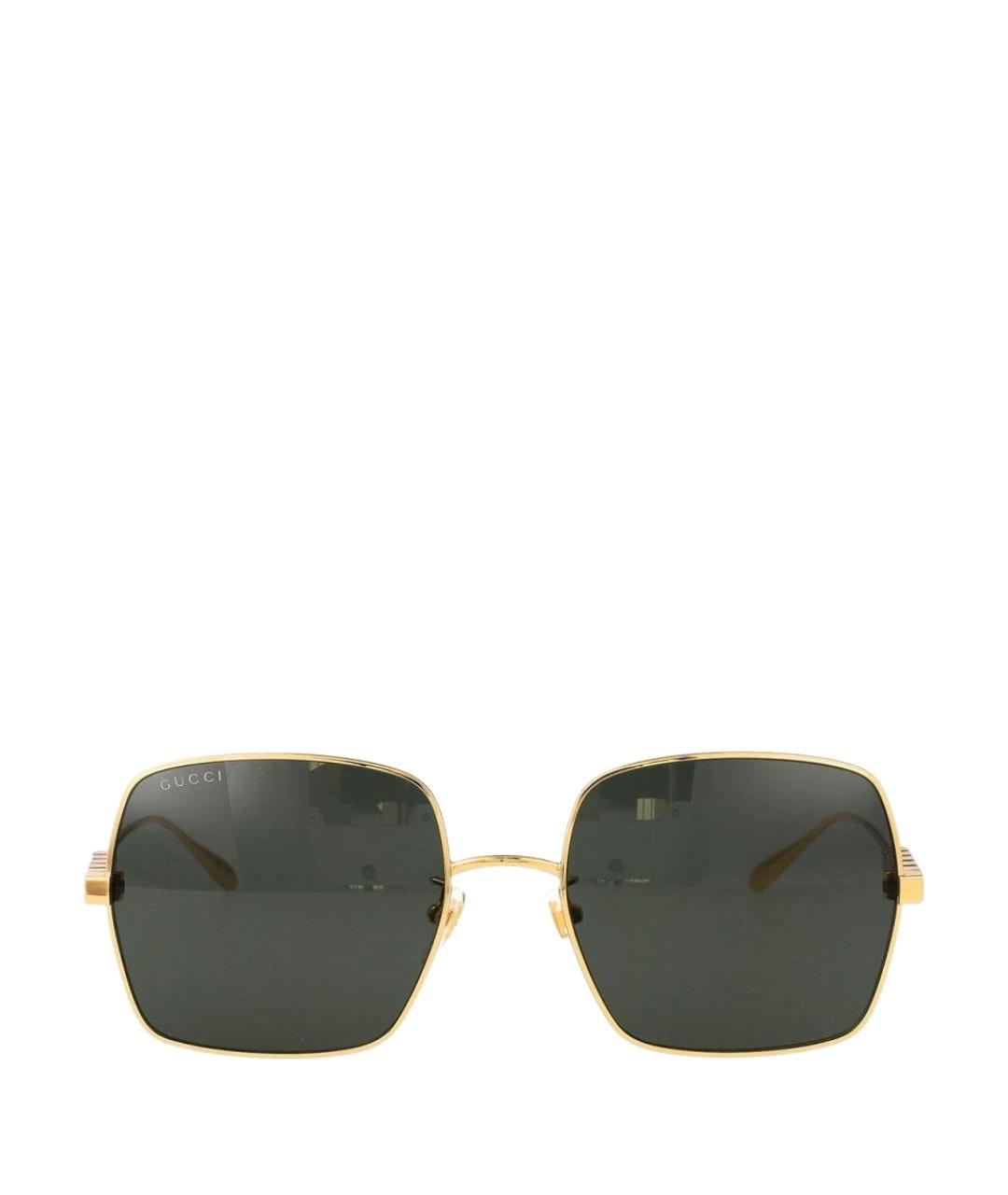 GUCCI Золотые металлические солнцезащитные очки, фото 1