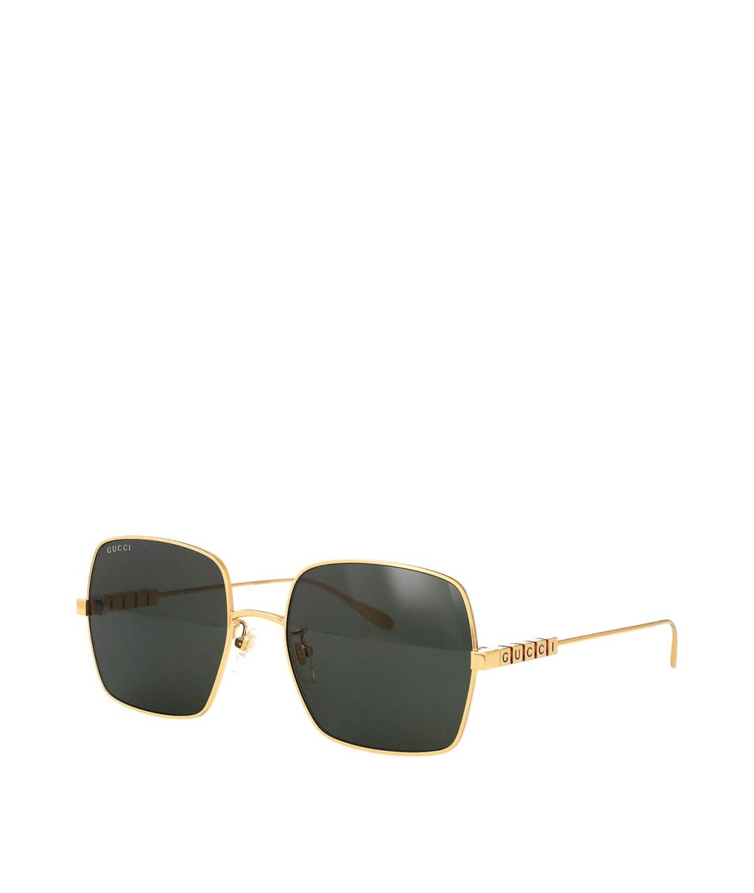 GUCCI Золотые металлические солнцезащитные очки, фото 2