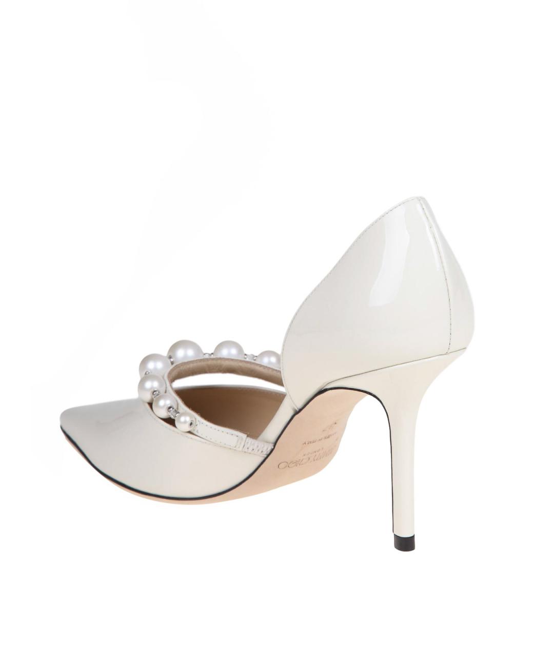 JIMMY CHOO Белые туфли из лакированной кожи, фото 4