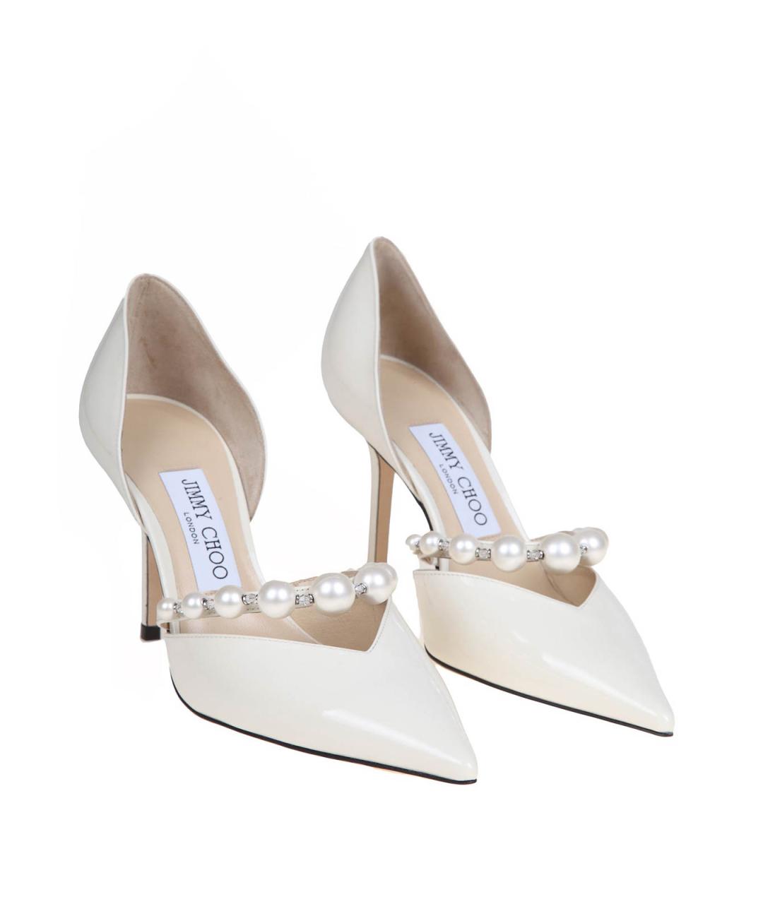 JIMMY CHOO Белые туфли из лакированной кожи, фото 2