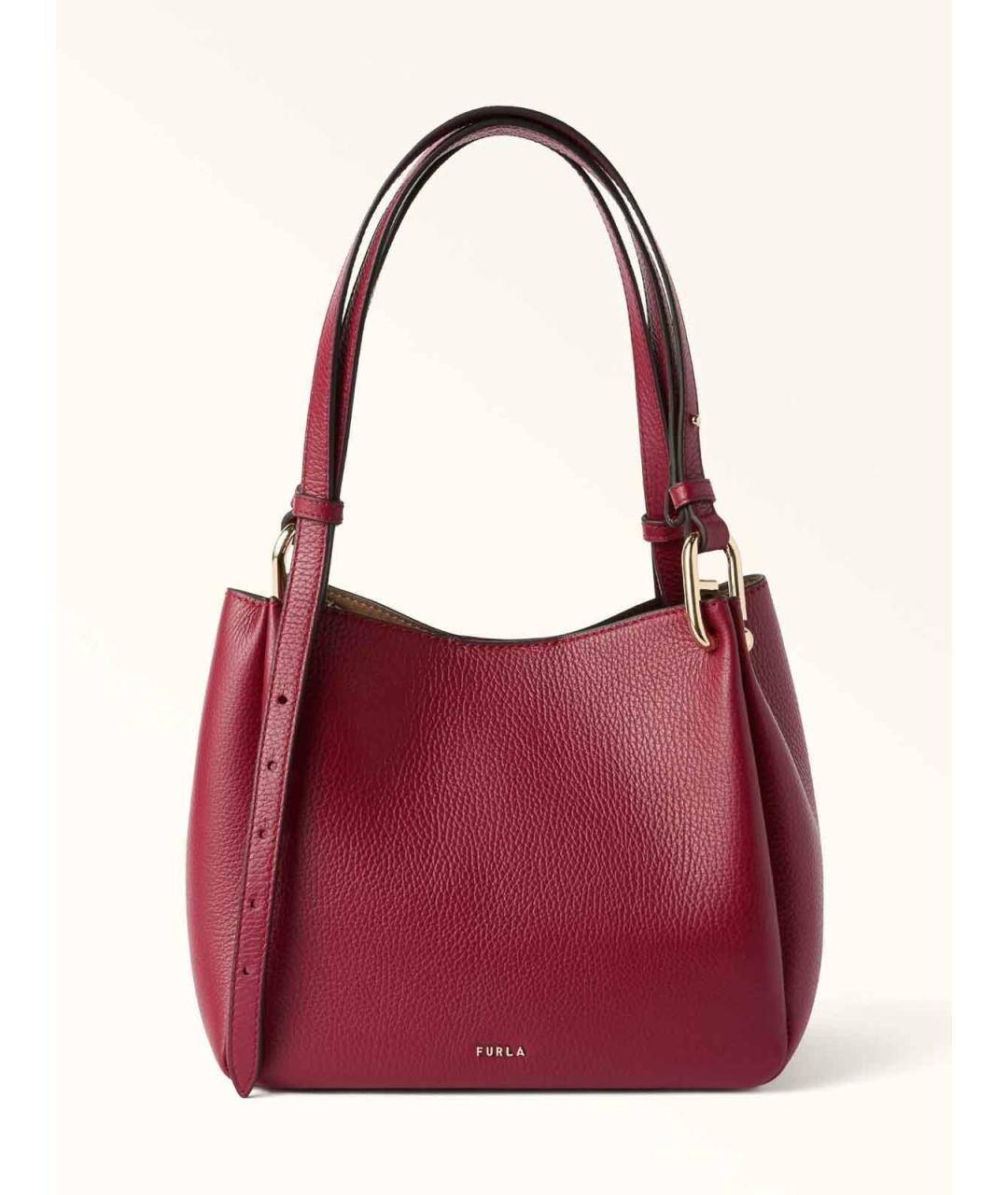 FURLA Бордовая кожаная сумка тоут, фото 4