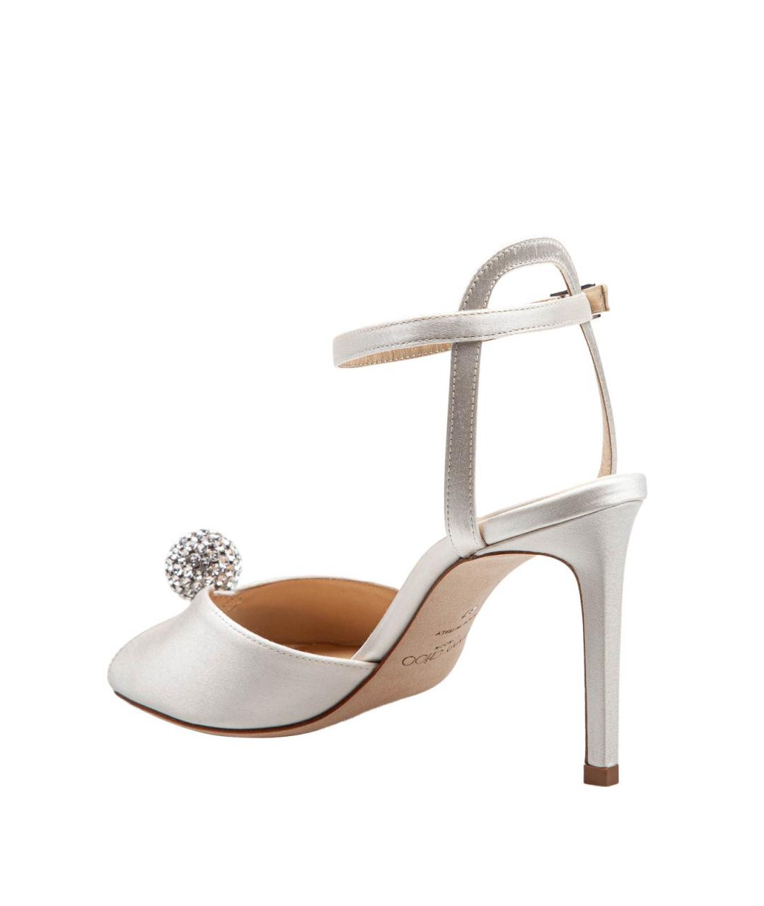 JIMMY CHOO Белые текстильные босоножки, фото 4
