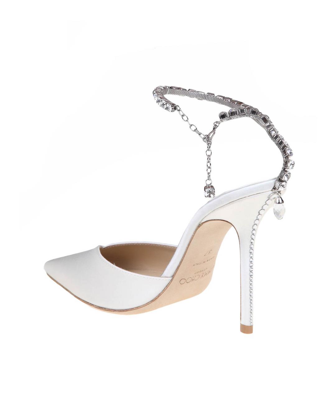 JIMMY CHOO Белые текстильные босоножки, фото 4