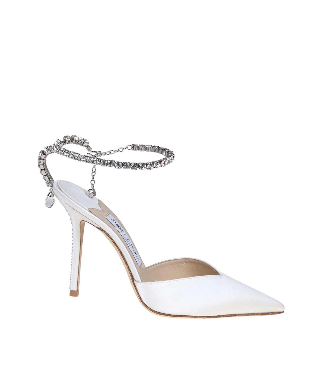 JIMMY CHOO Белые текстильные босоножки, фото 1