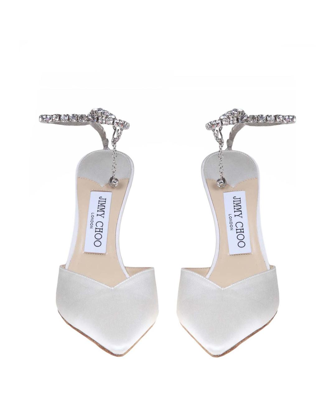 JIMMY CHOO Белые текстильные босоножки, фото 3