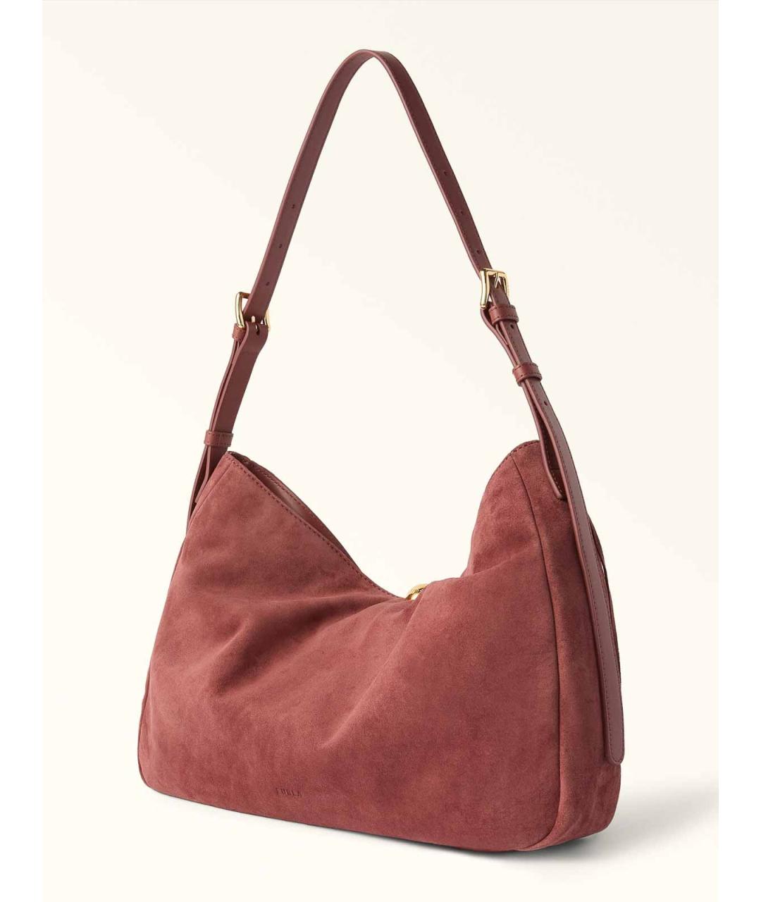FURLA Бордовая замшевая сумка через плечо, фото 2