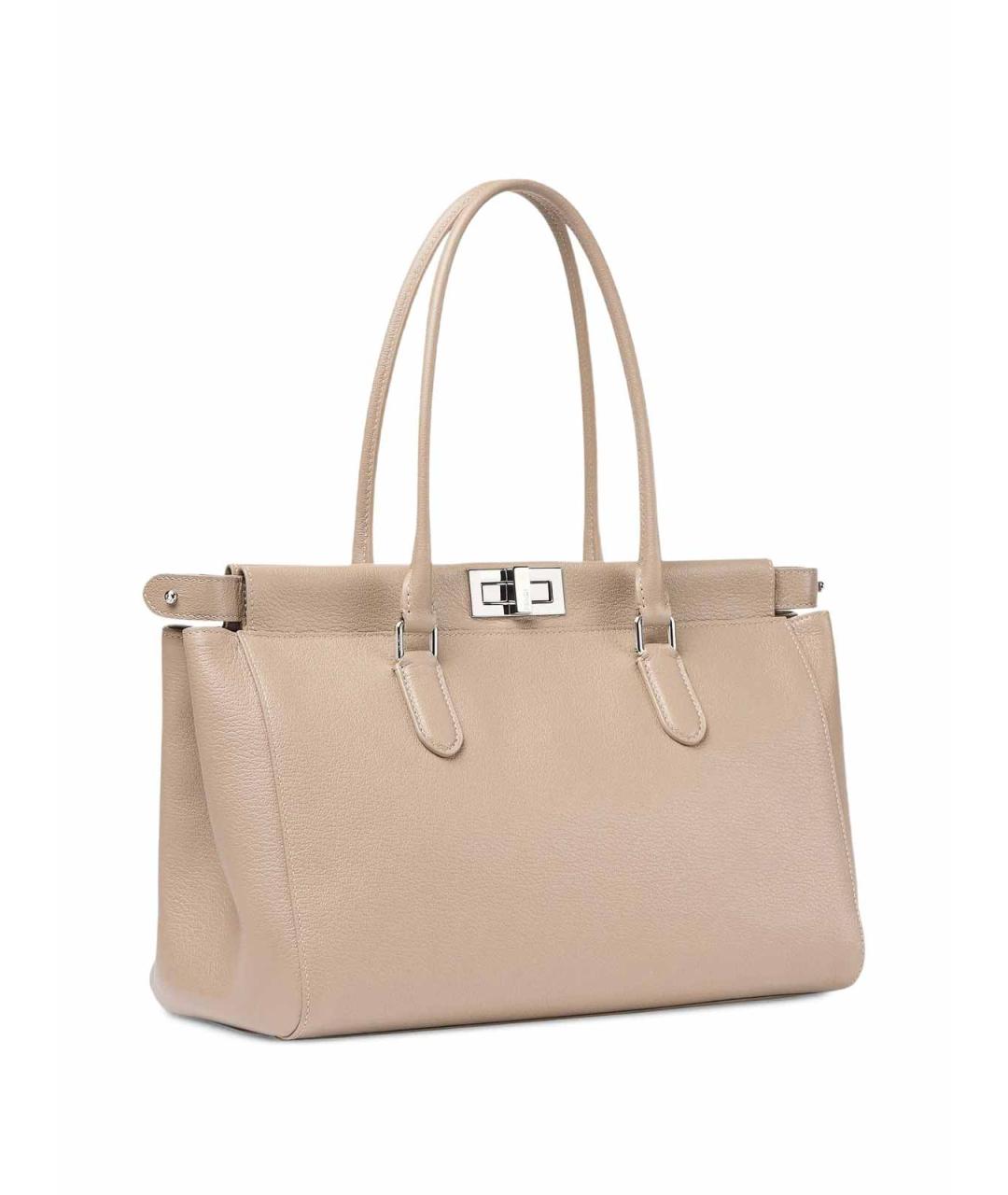 FENDI Бежевая кожаная сумка тоут, фото 4