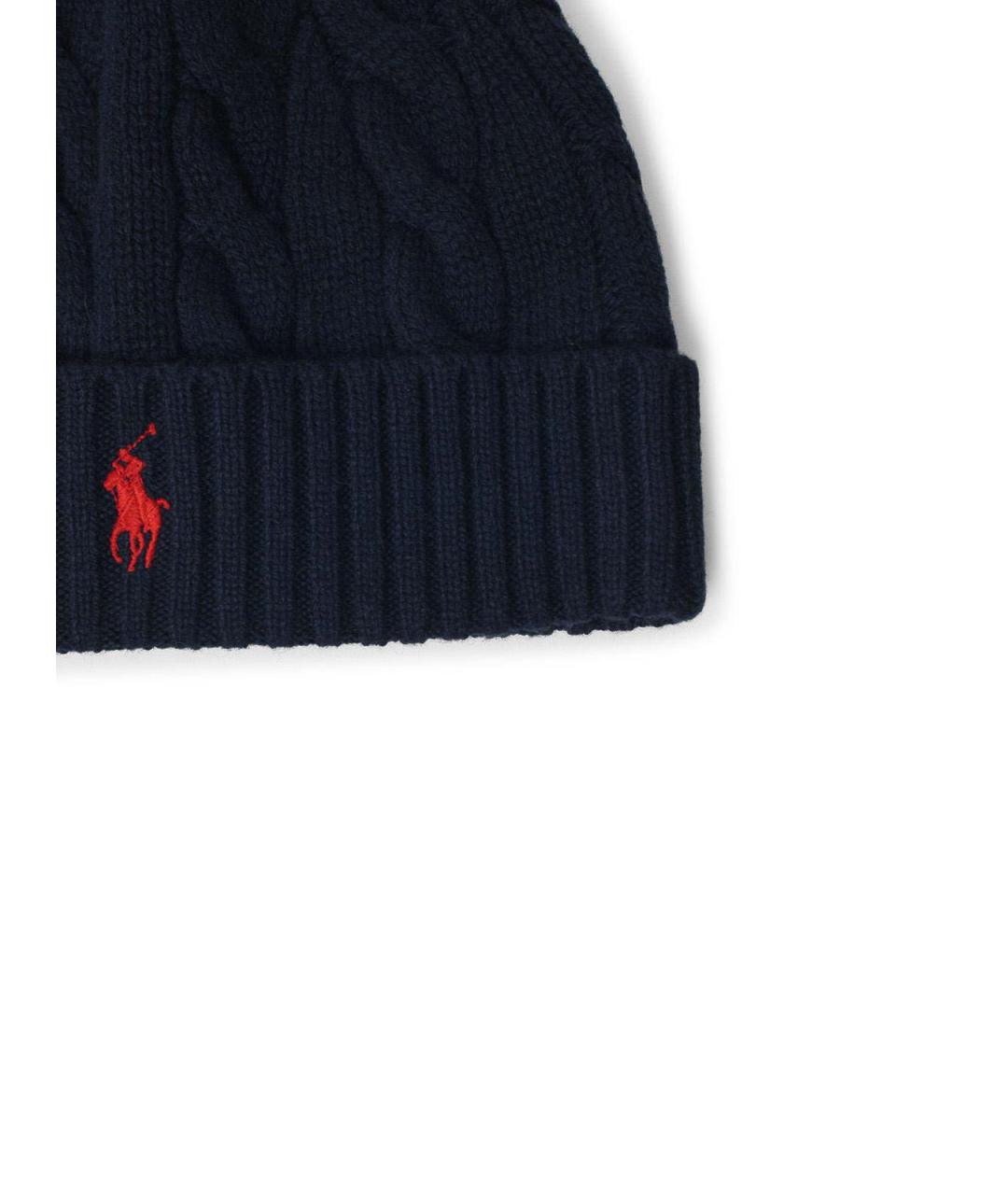 POLO RALPH LAUREN Темно-синяя шерстяная шапка, фото 3