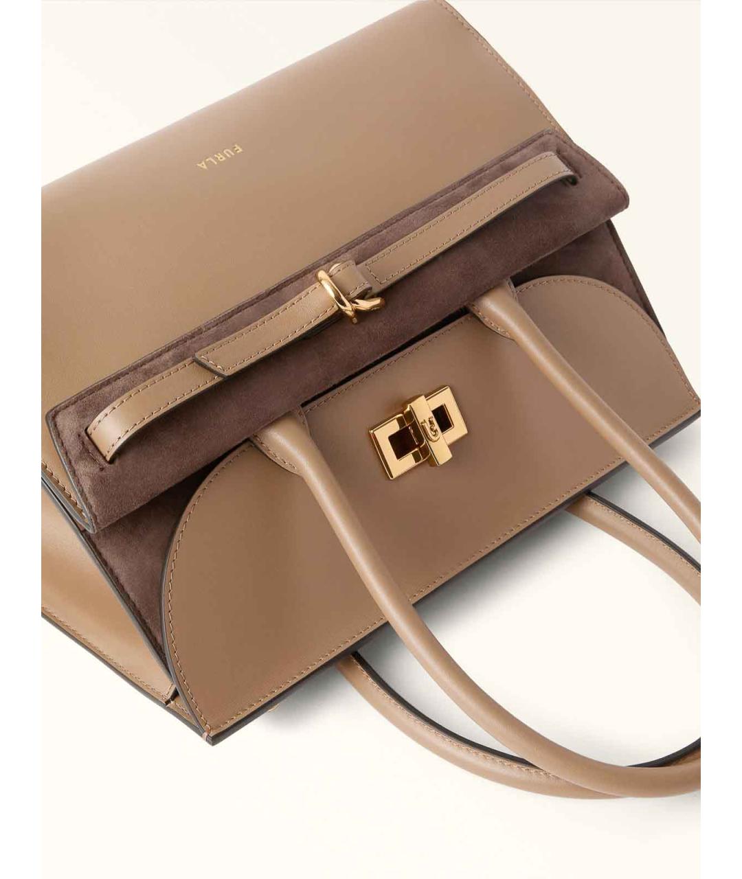 FURLA Коричневая кожаная сумка тоут, фото 2