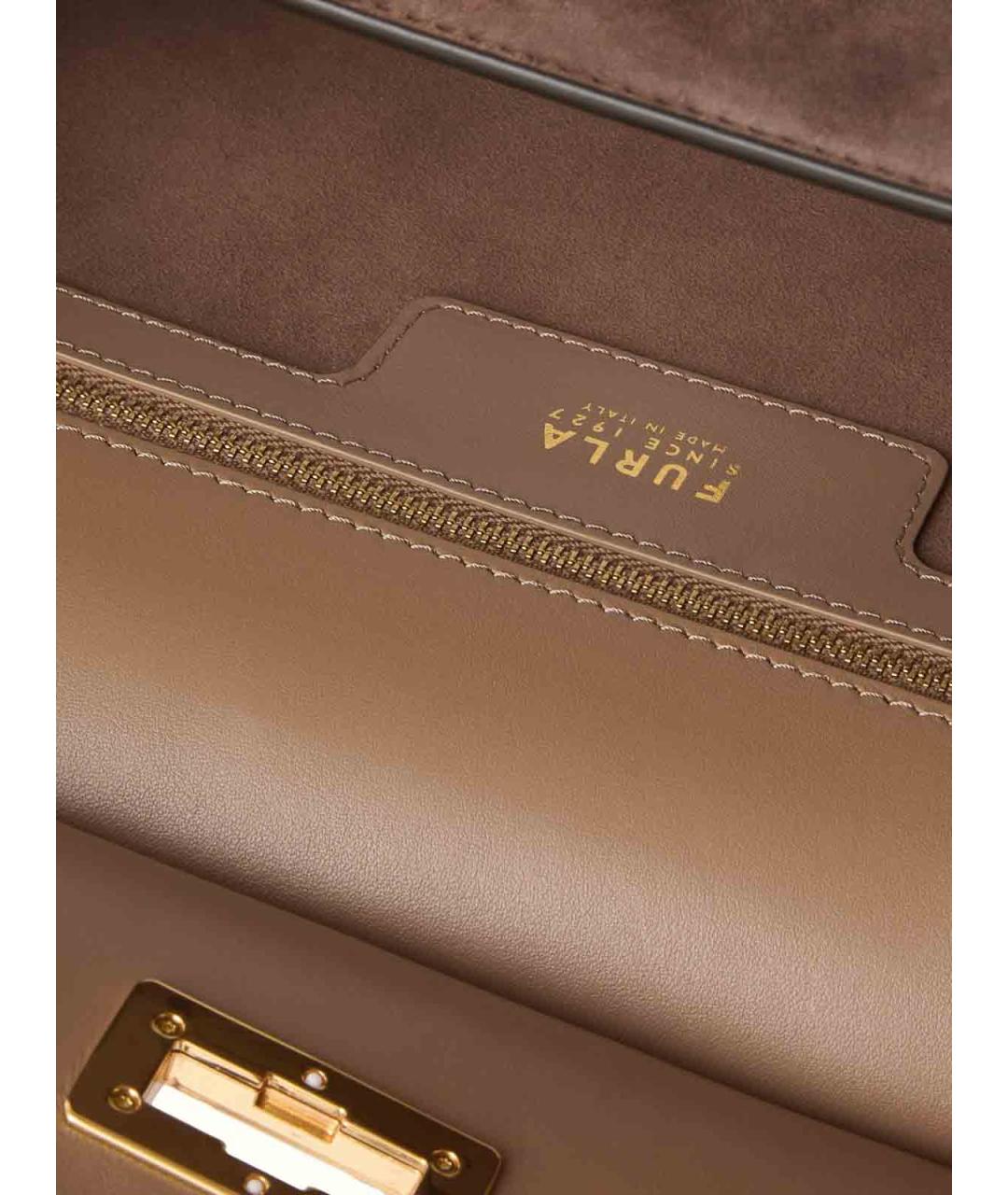FURLA Коричневая кожаная сумка тоут, фото 4