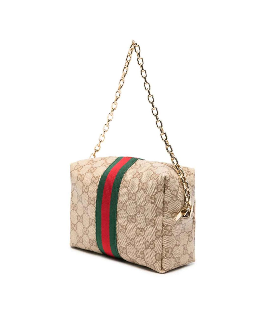GUCCI Бежевая сумка через плечо из канвы, фото 4