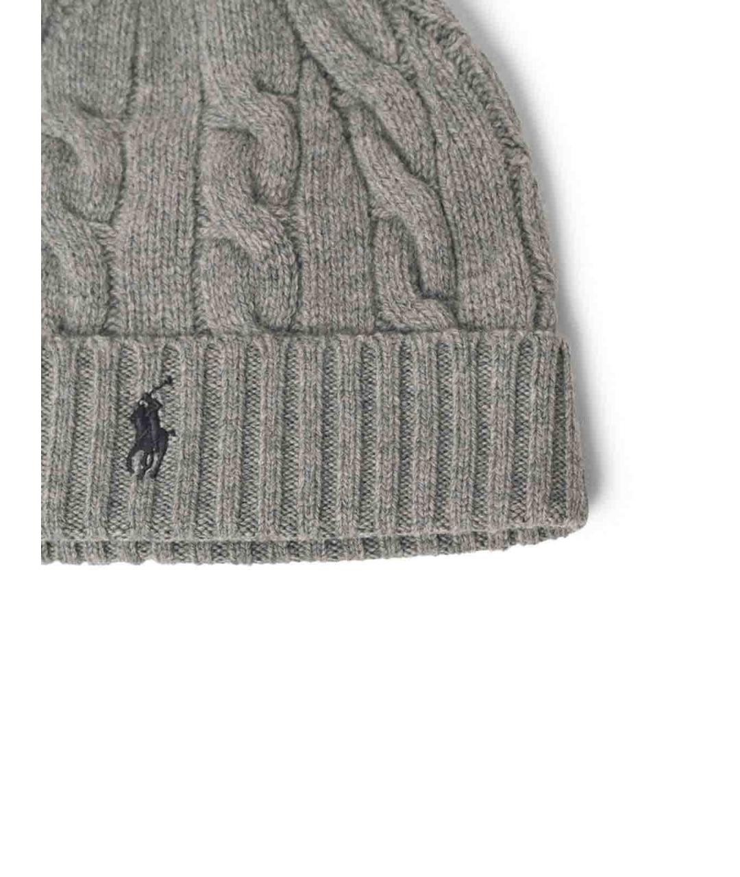 POLO RALPH LAUREN Серая шерстяная шапка, фото 3