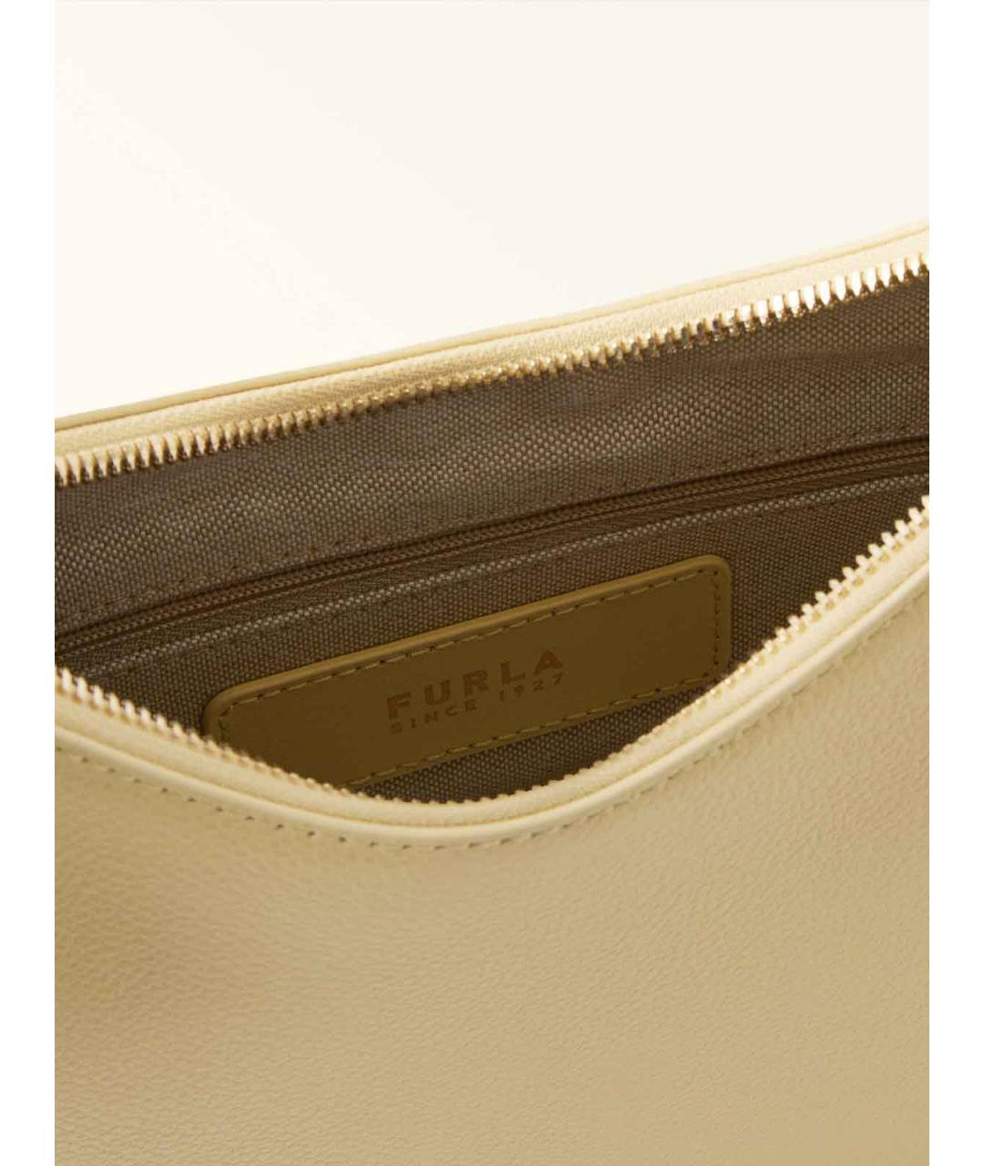 FURLA Желтая кожаная сумка через плечо, фото 4