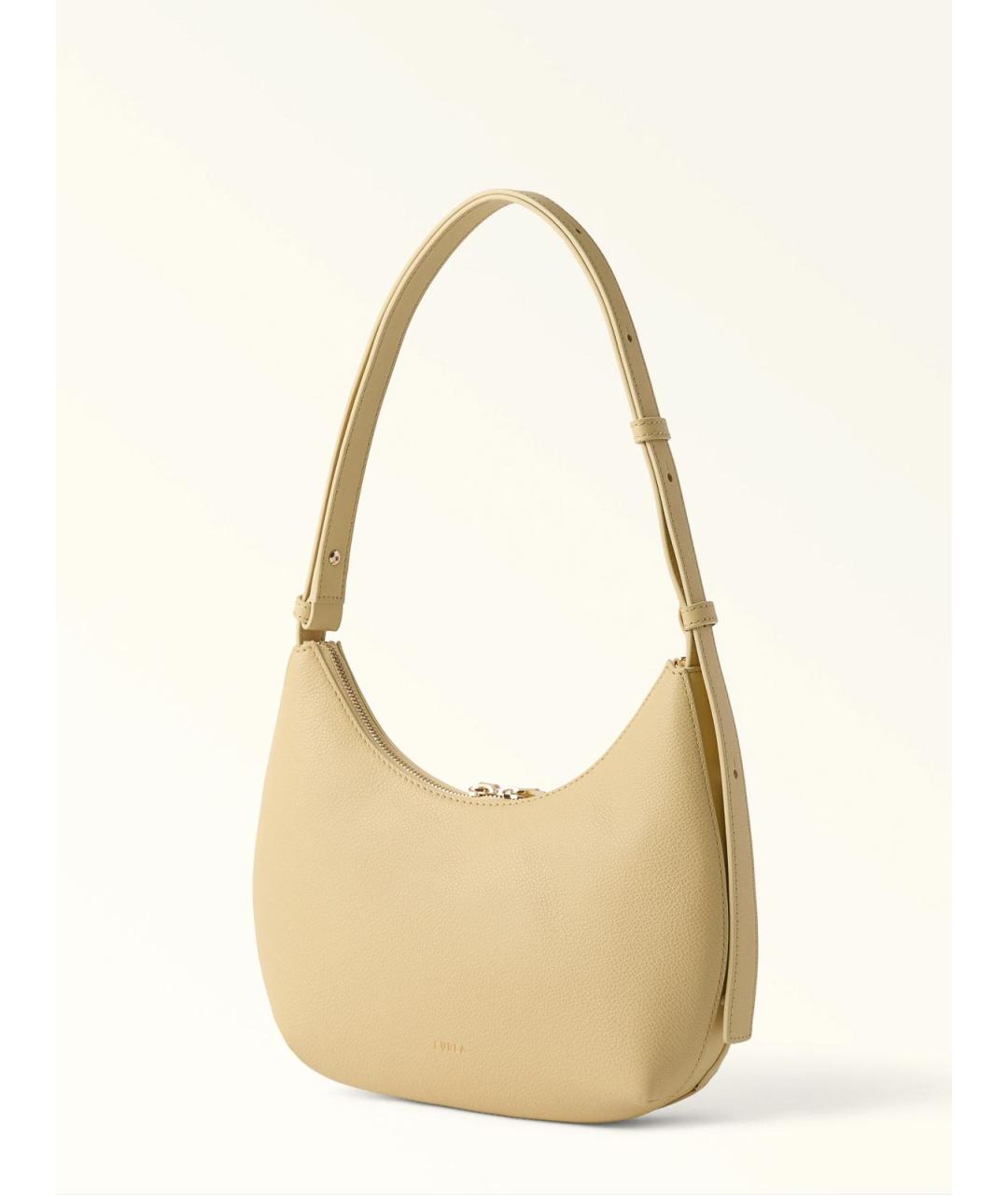 FURLA Желтая кожаная сумка через плечо, фото 3