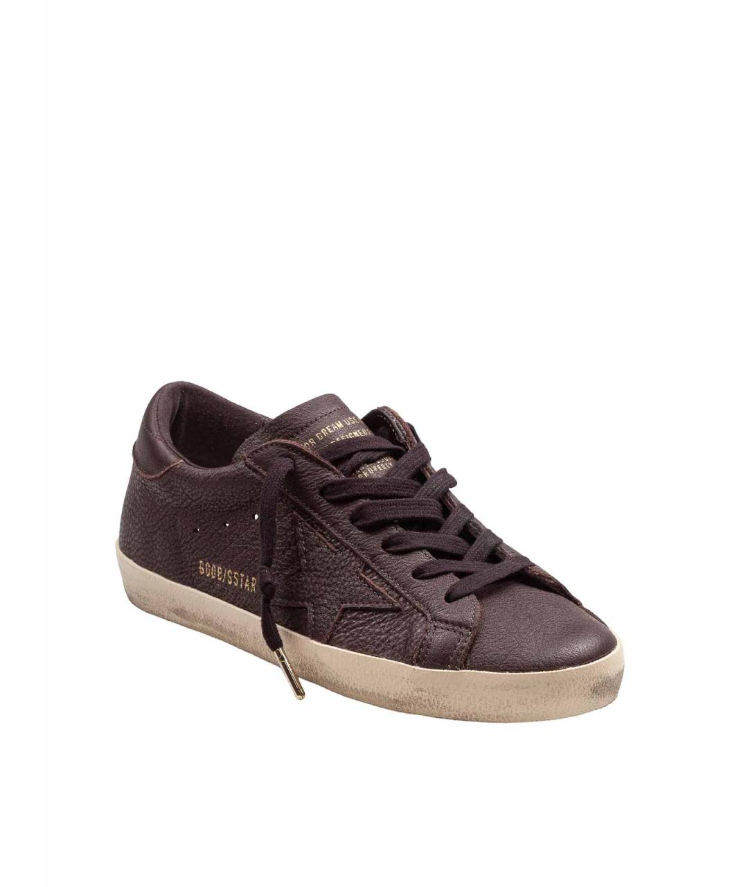 GOLDEN GOOSE Коричневые кожаные кеды, фото 2