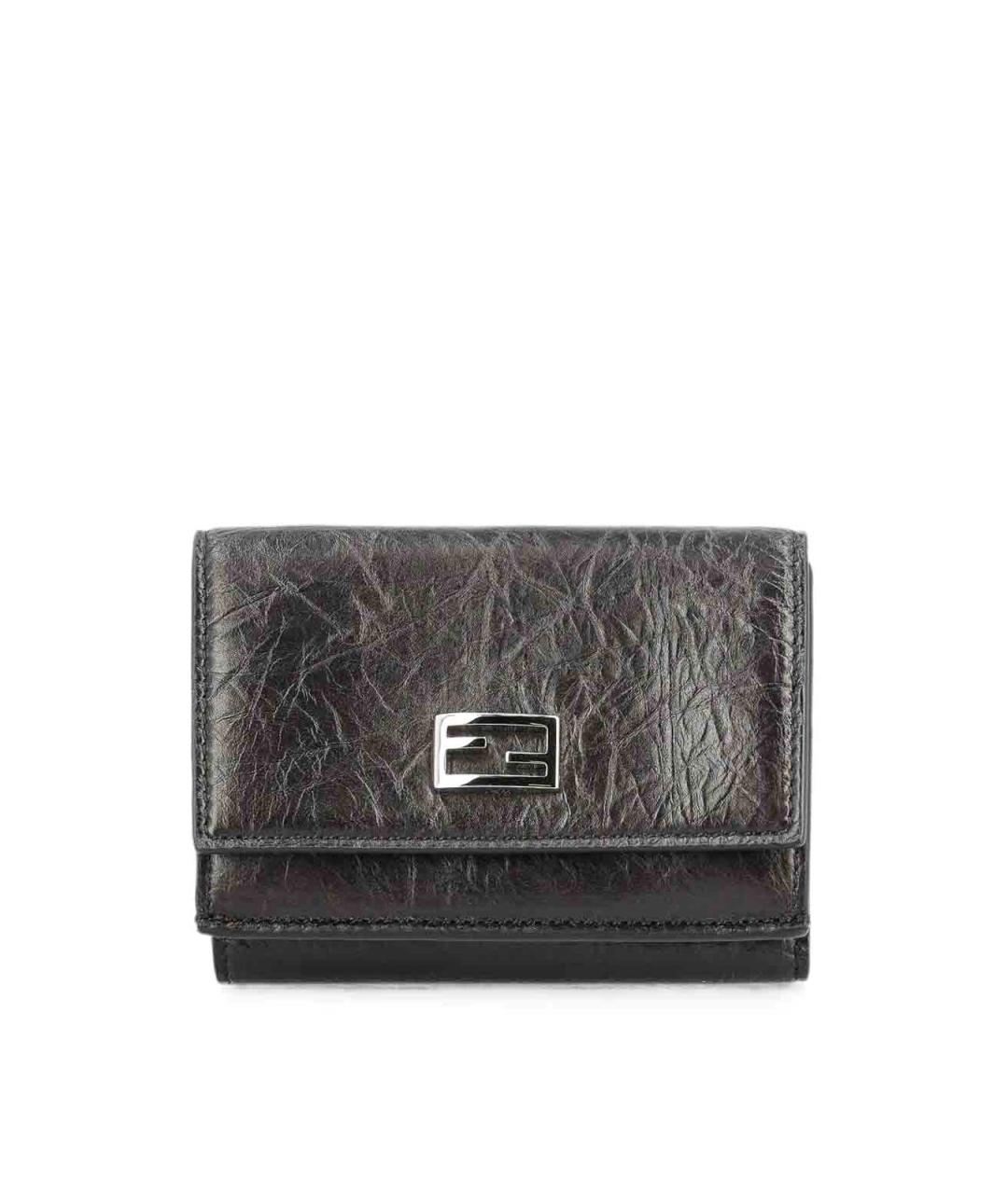 FENDI Черный кожаный кошелек, фото 1