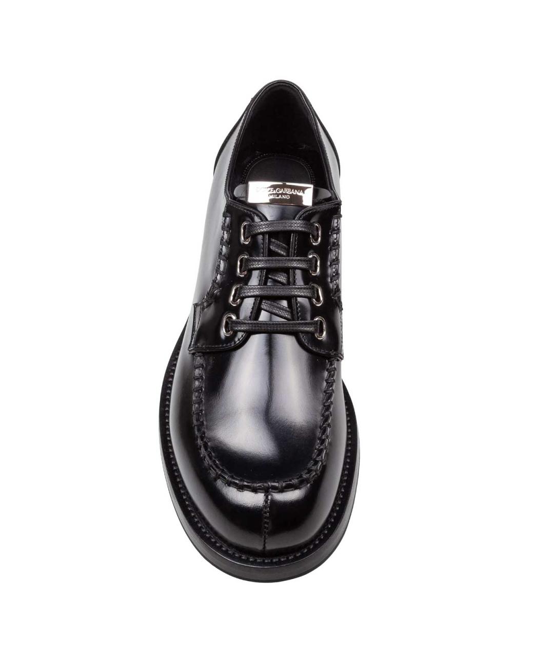 DOLCE&GABBANA Черные кожаные туфли, фото 3