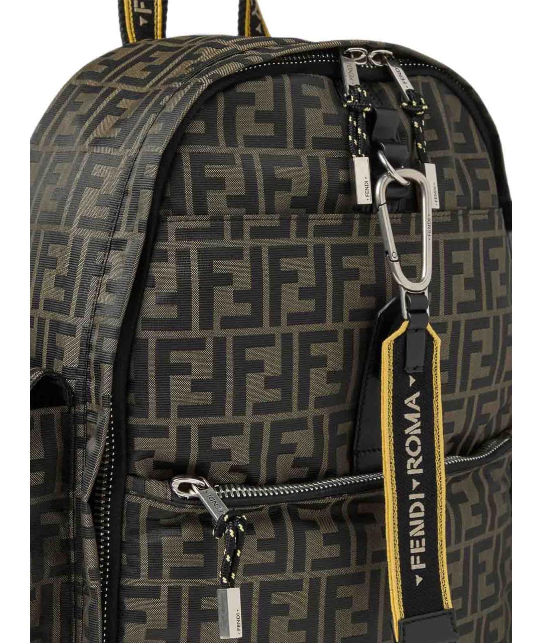 FENDI Коричневый тканевый рюкзак, фото 4