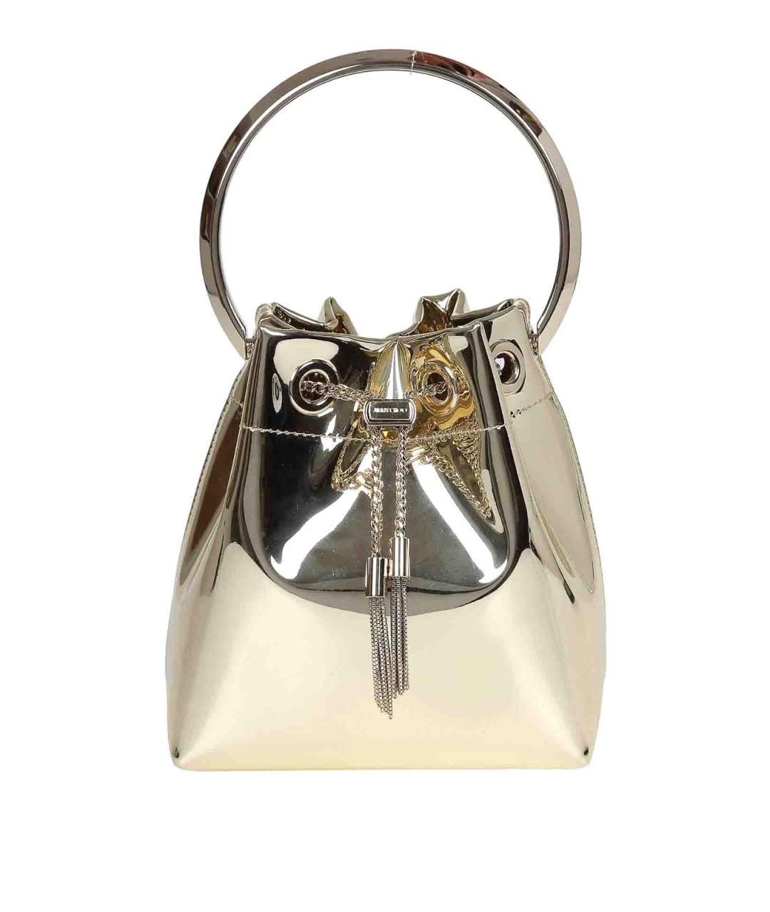 JIMMY CHOO Золотая кожаная сумка с короткими ручками, фото 1