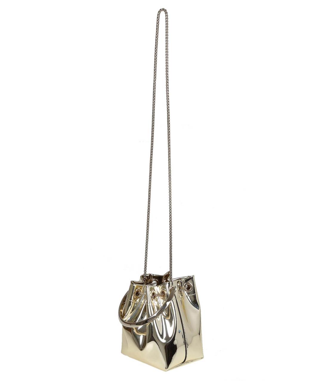 JIMMY CHOO Золотая кожаная сумка с короткими ручками, фото 3