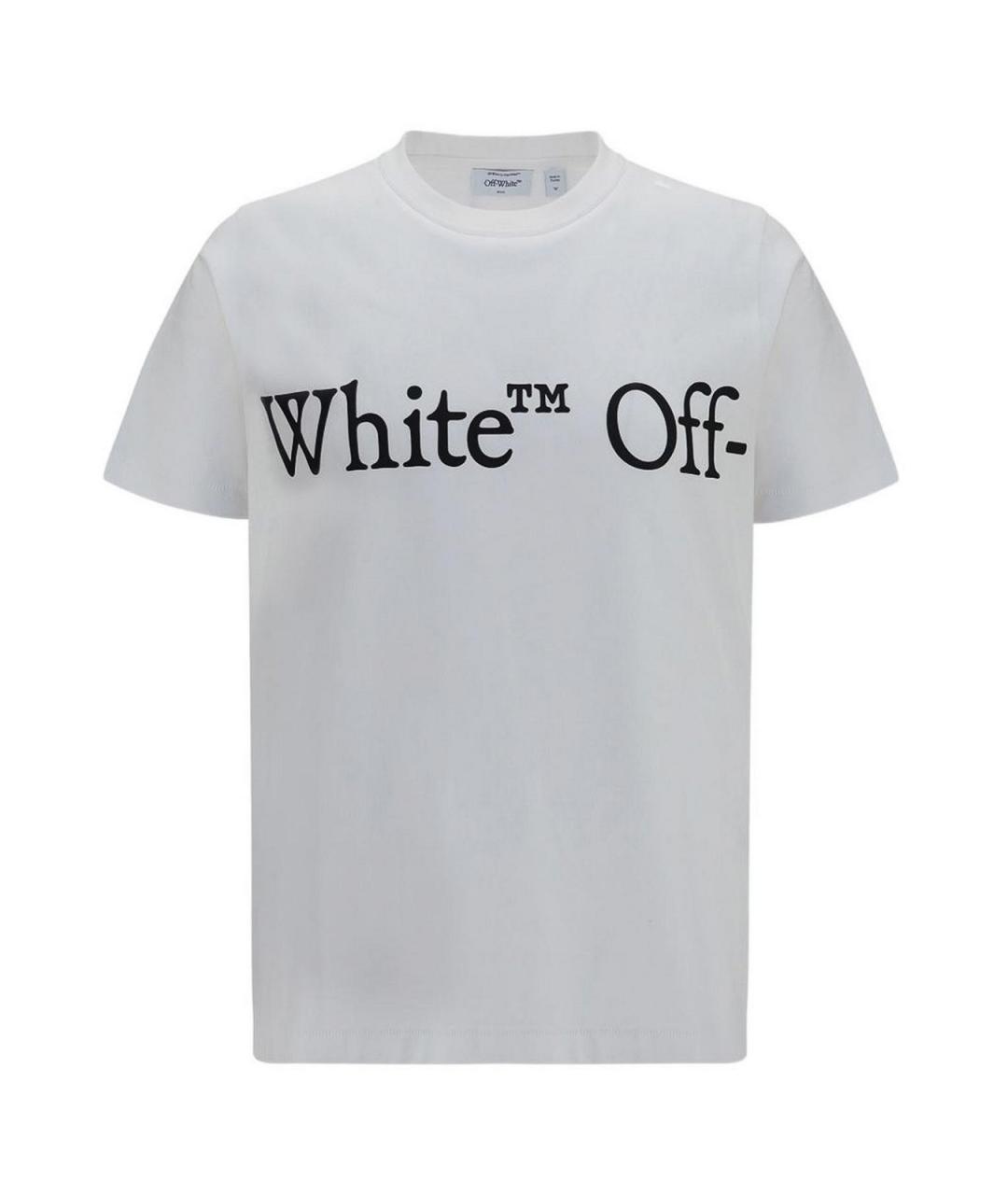 OFF-WHITE Белая хлопковая футболка, фото 1
