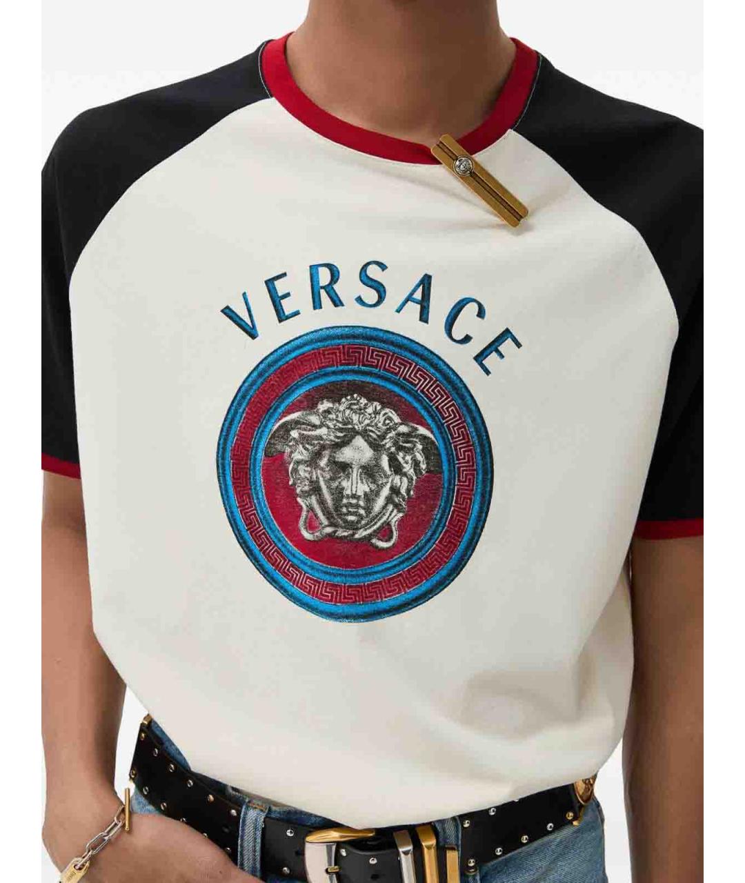 VERSACE Мульти хлопковая футболка, фото 3