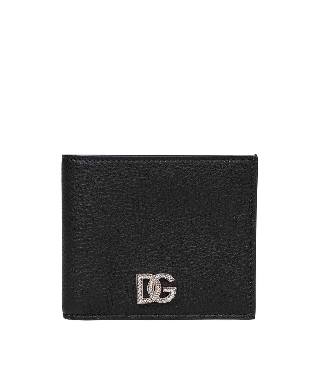 DOLCE&GABBANA Черный кожаный кошелек, фото 1
