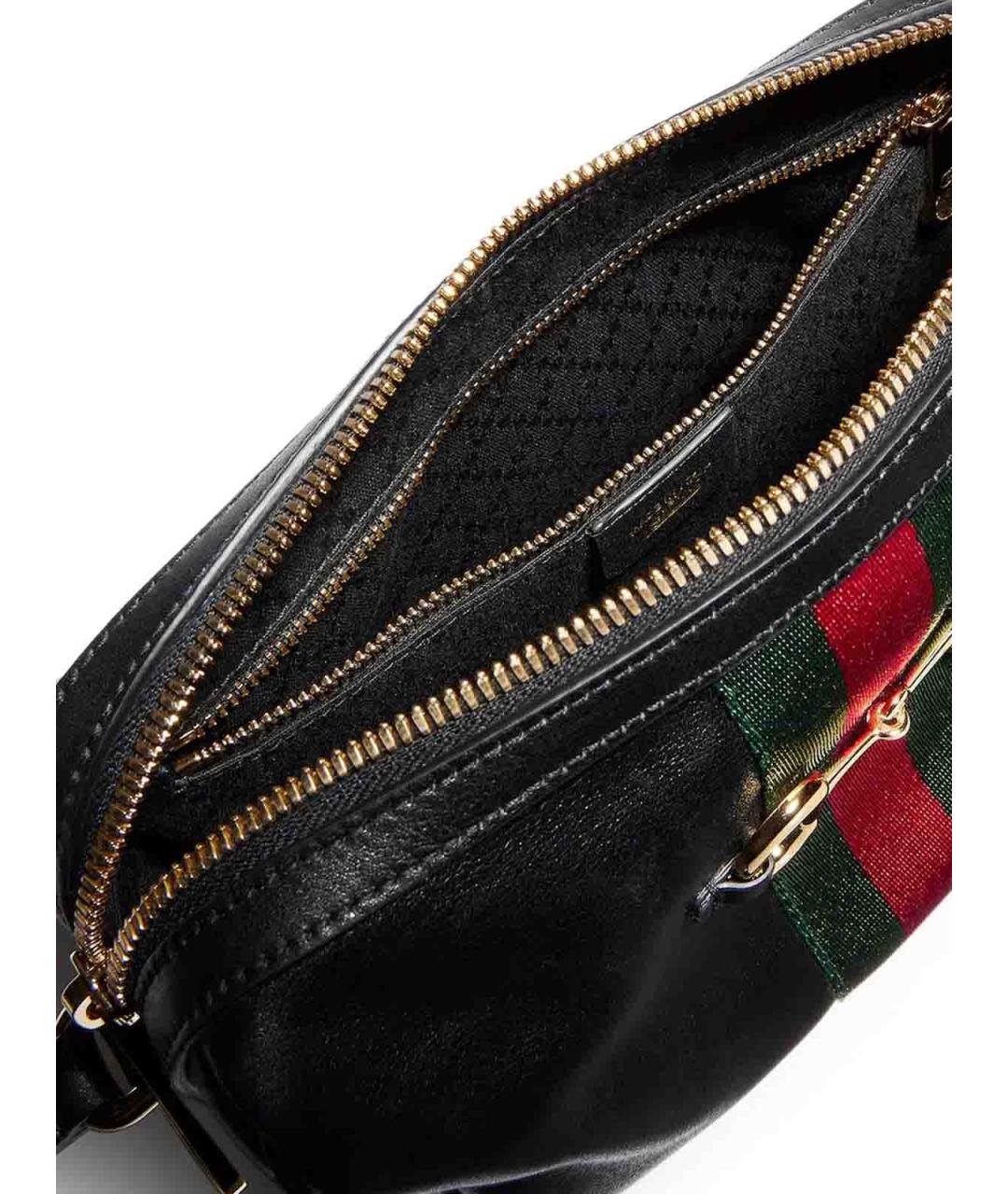 GUCCI Черная кожаная сумка через плечо, фото 4