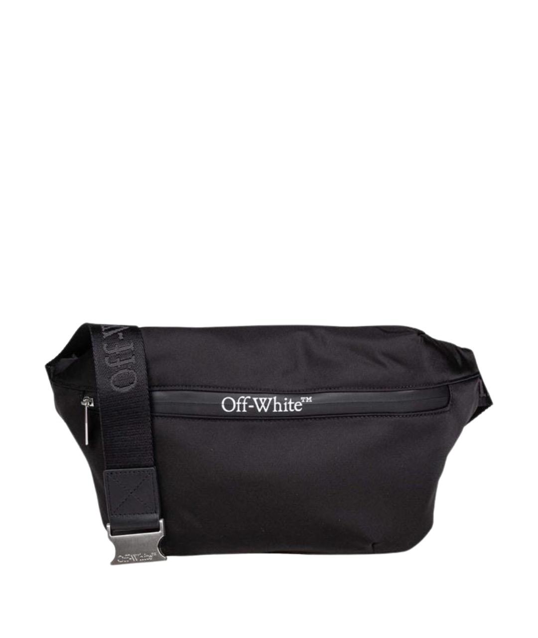 OFF-WHITE Черная тканевая поясная сумка, фото 1