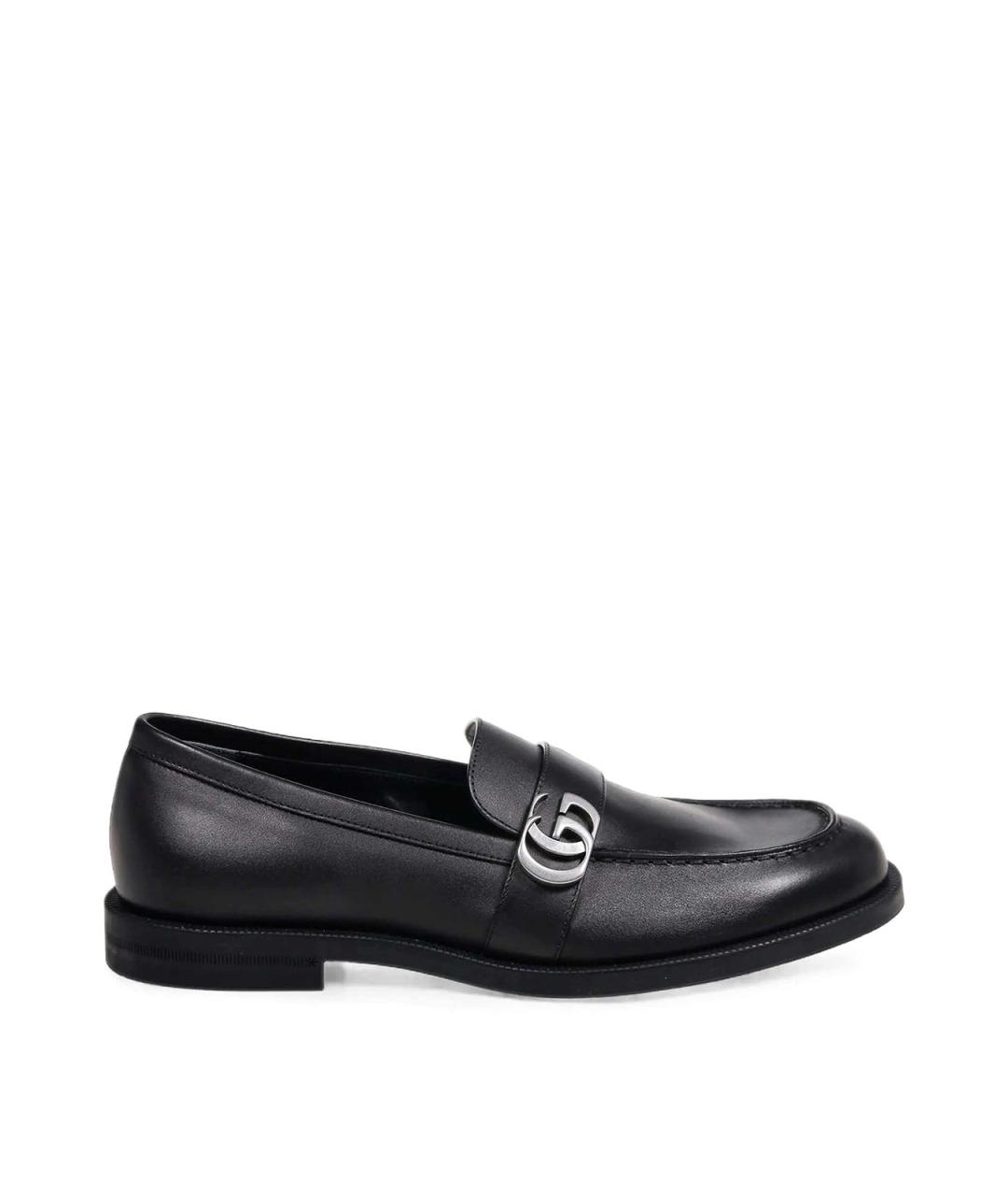 GUCCI Черные кожаные лоферы, фото 1