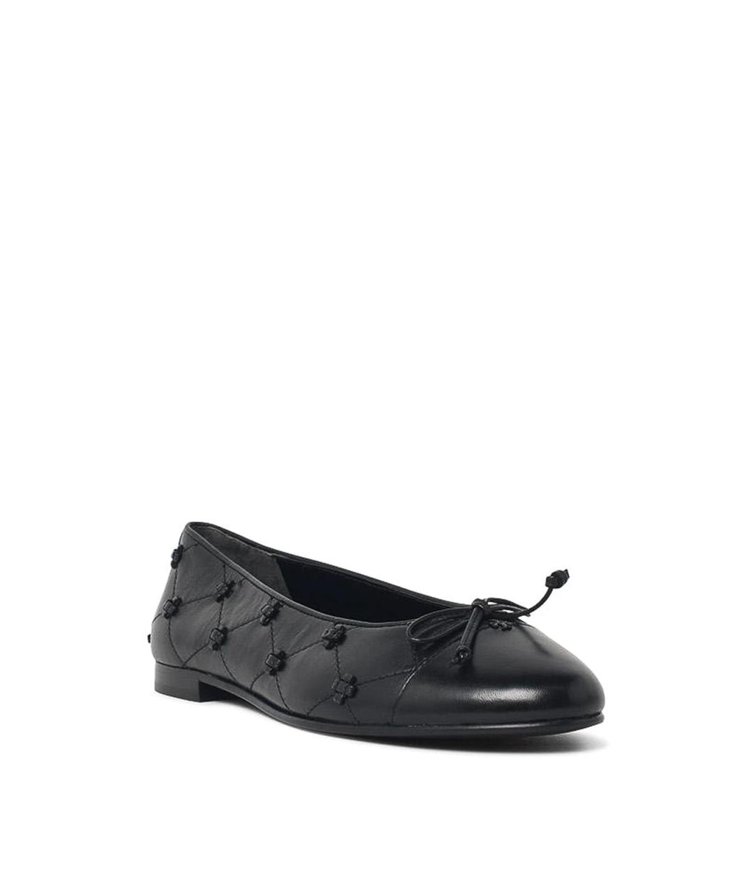 TORY BURCH Черные кожаные балетки, фото 2