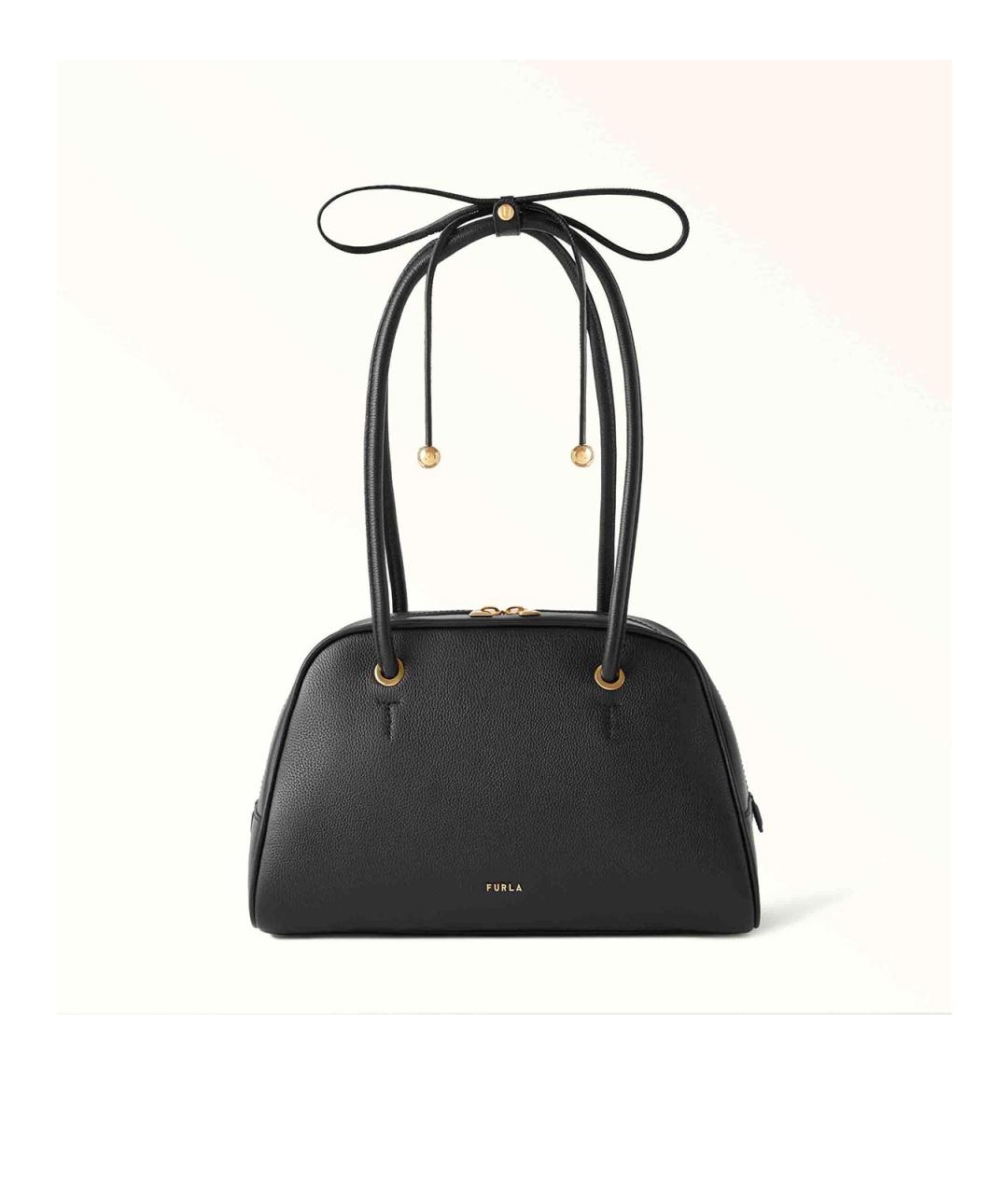 FURLA Черная кожаная сумка через плечо, фото 5
