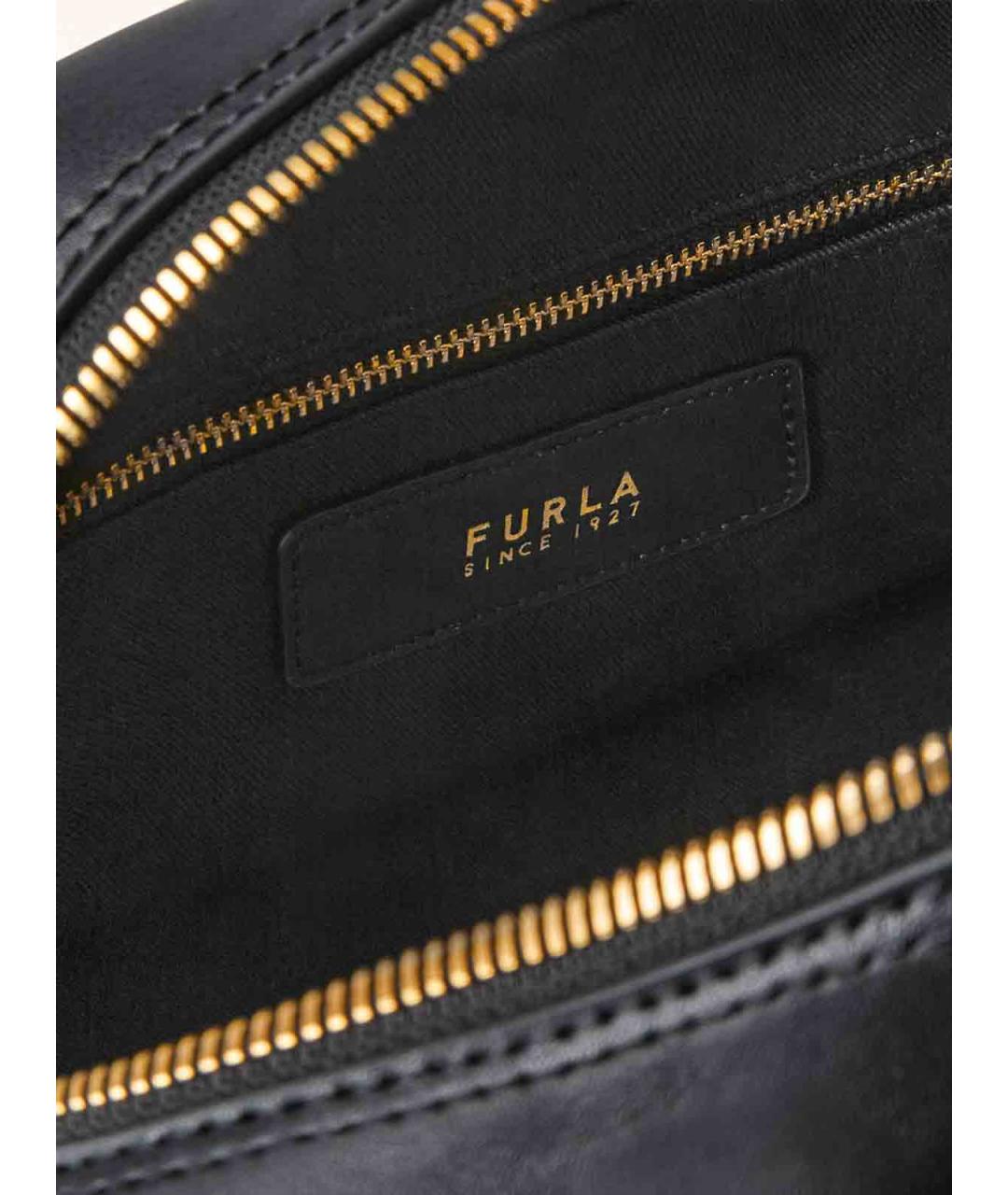 FURLA Черная кожаная сумка через плечо, фото 4
