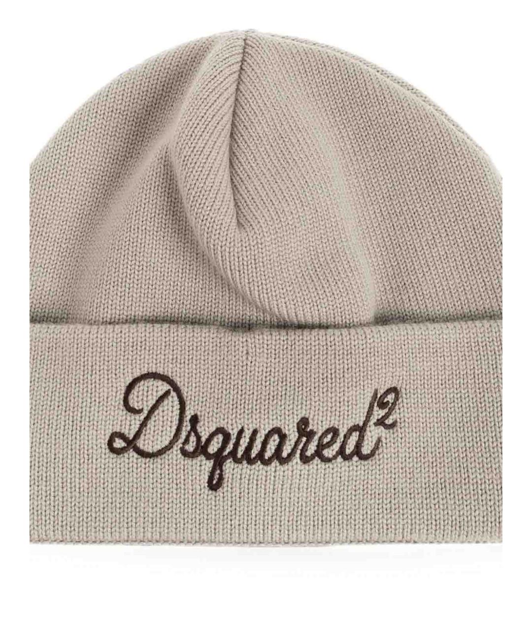 DSQUARED2 Бежевая хлопковая шапка, фото 3
