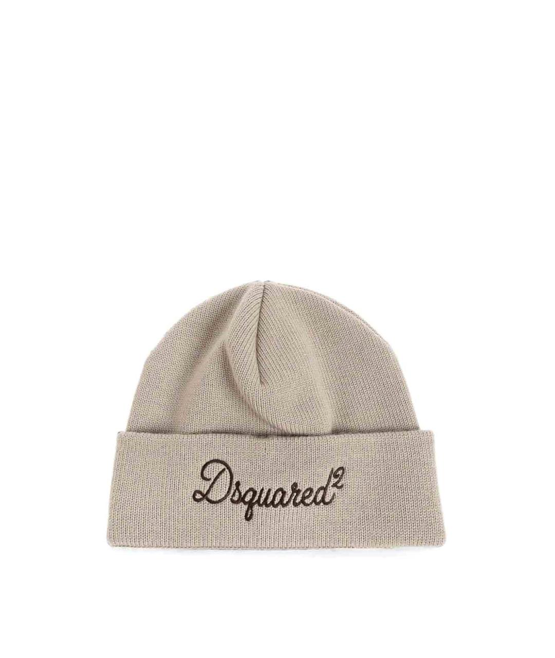 DSQUARED2 Бежевая хлопковая шапка, фото 1