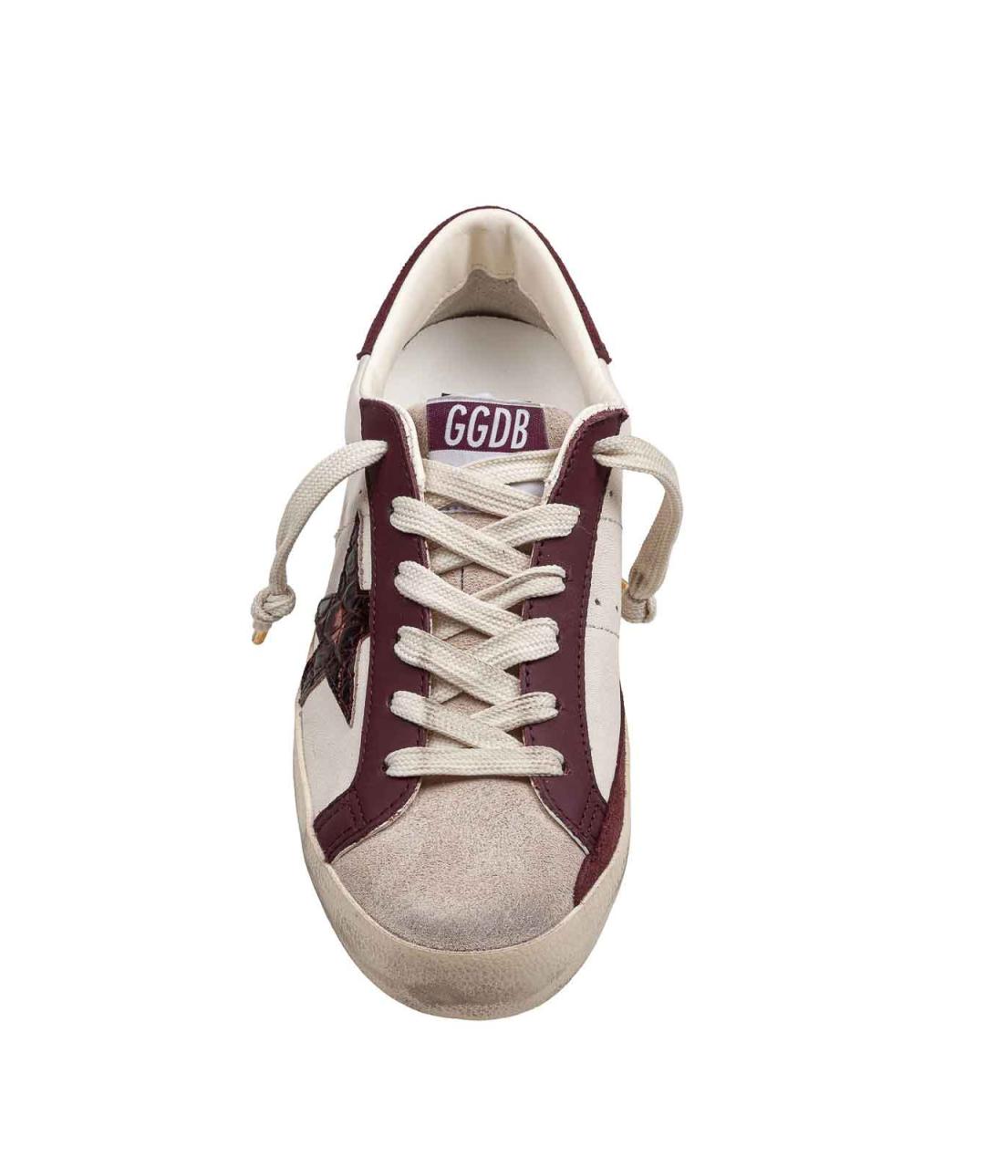 GOLDEN GOOSE Бежевые кожаные низкие кроссовки / кеды, фото 3