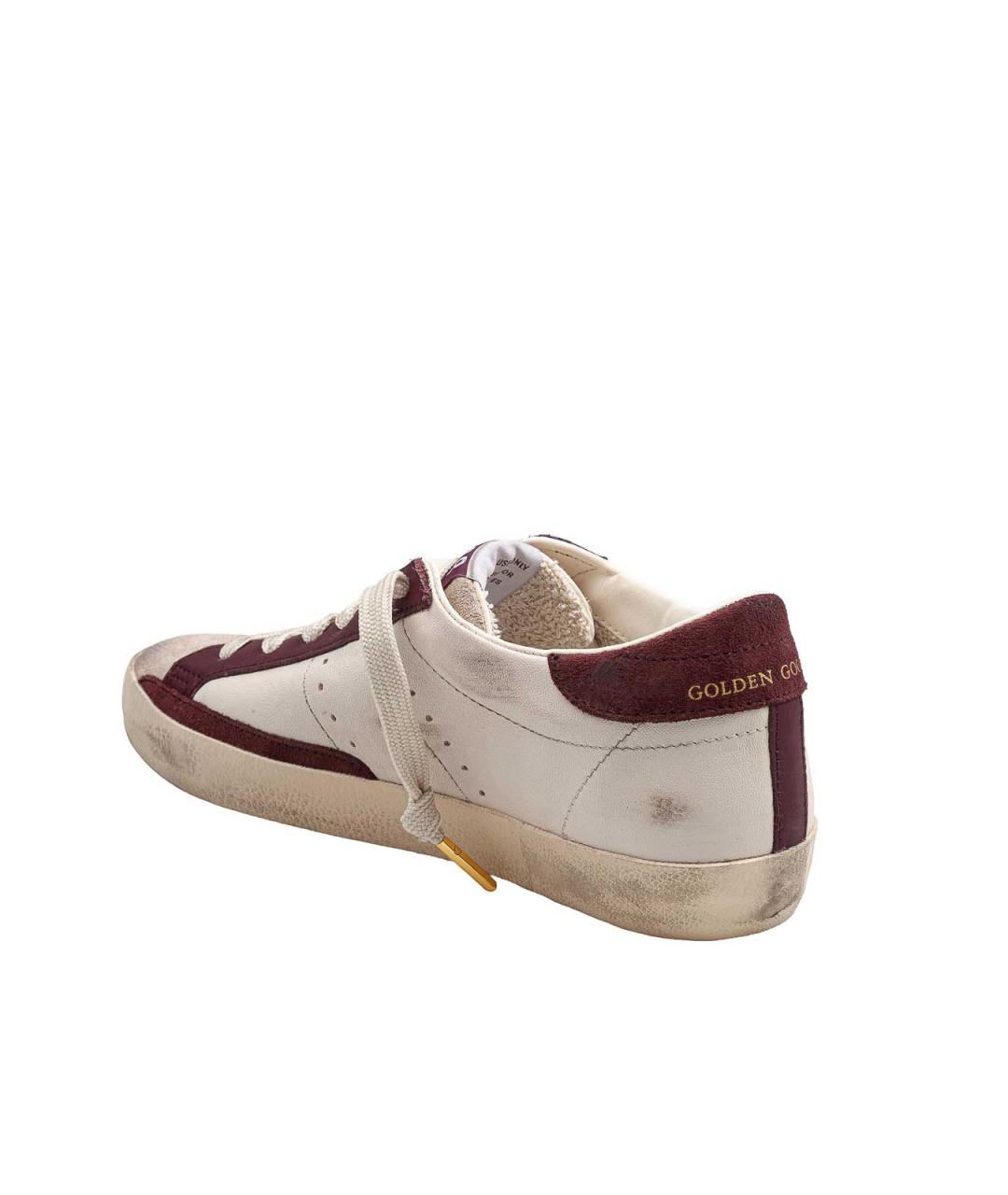 GOLDEN GOOSE Бежевые кожаные низкие кроссовки / кеды, фото 4