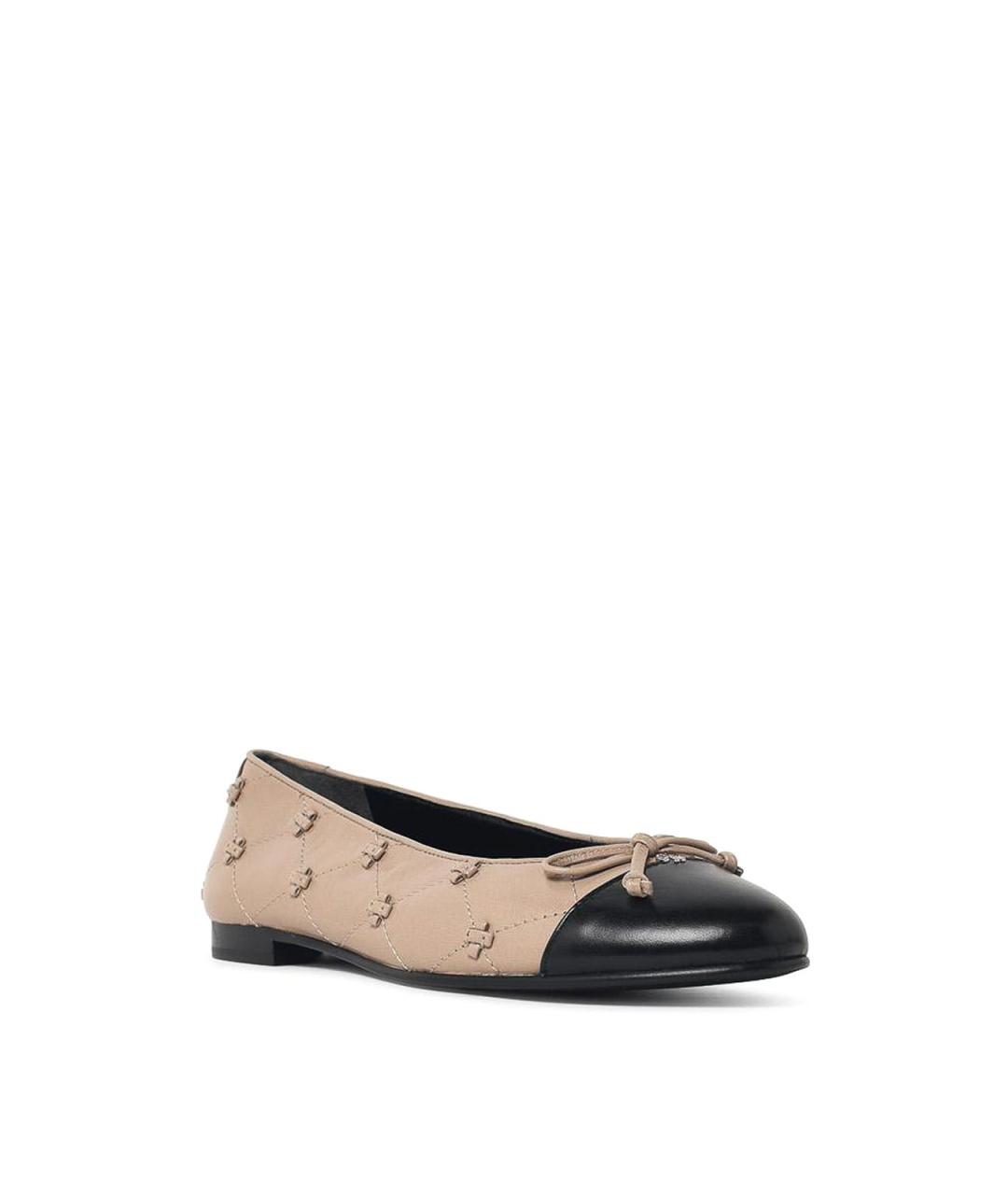 TORY BURCH Бежевые кожаные балетки, фото 2