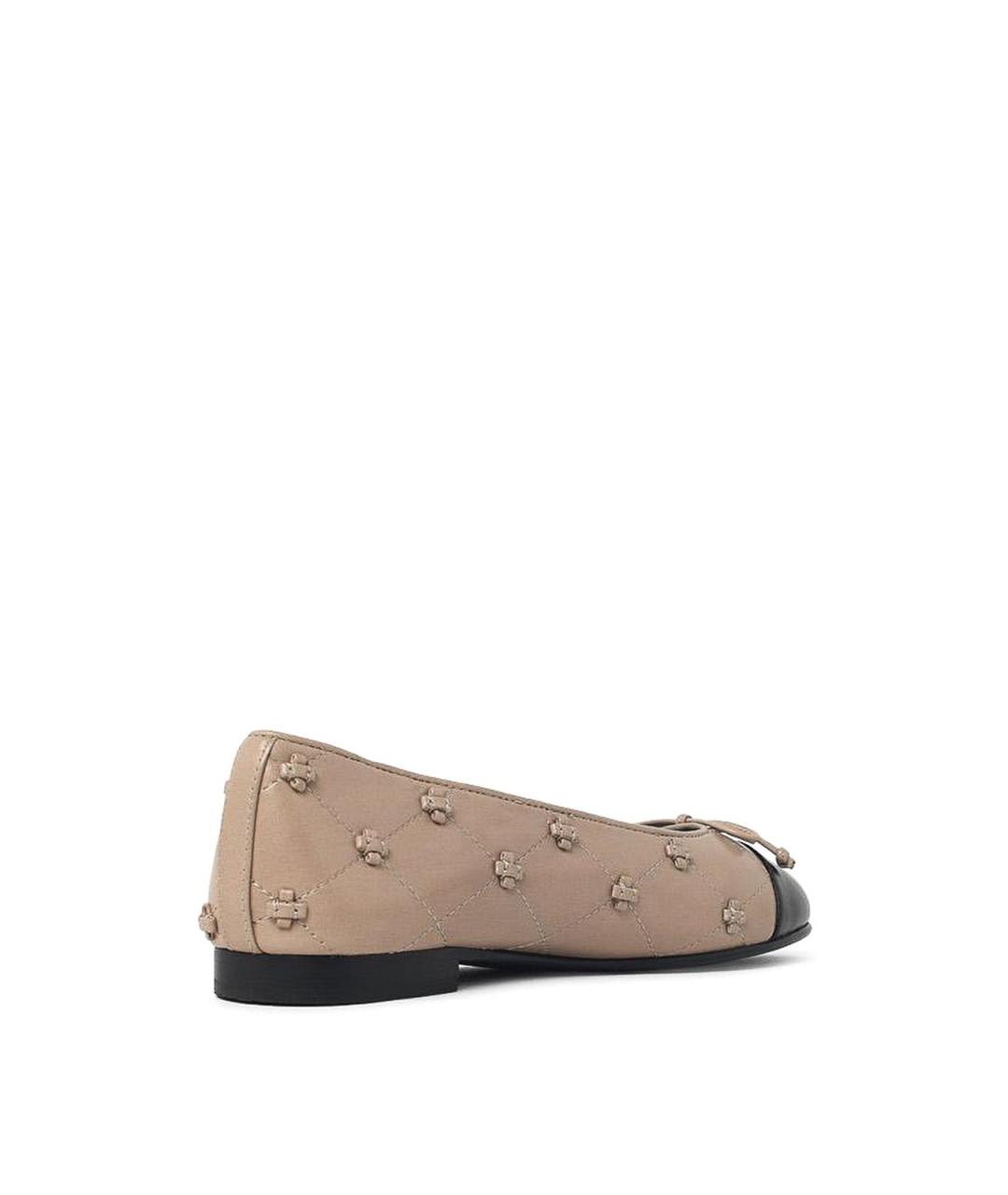 TORY BURCH Бежевые кожаные балетки, фото 3