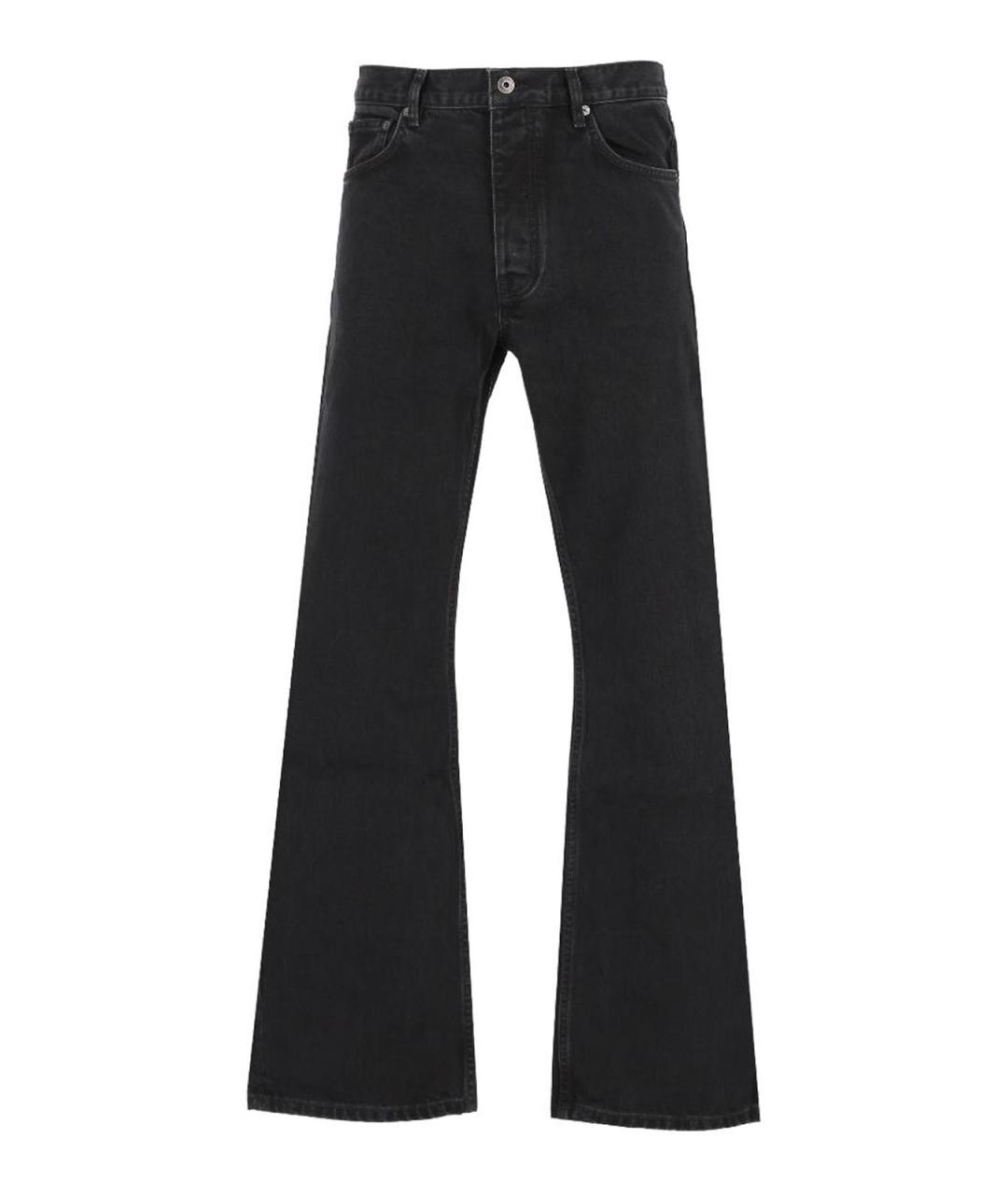 OFF-WHITE Черные хлопковые прямые джинсы, фото 1