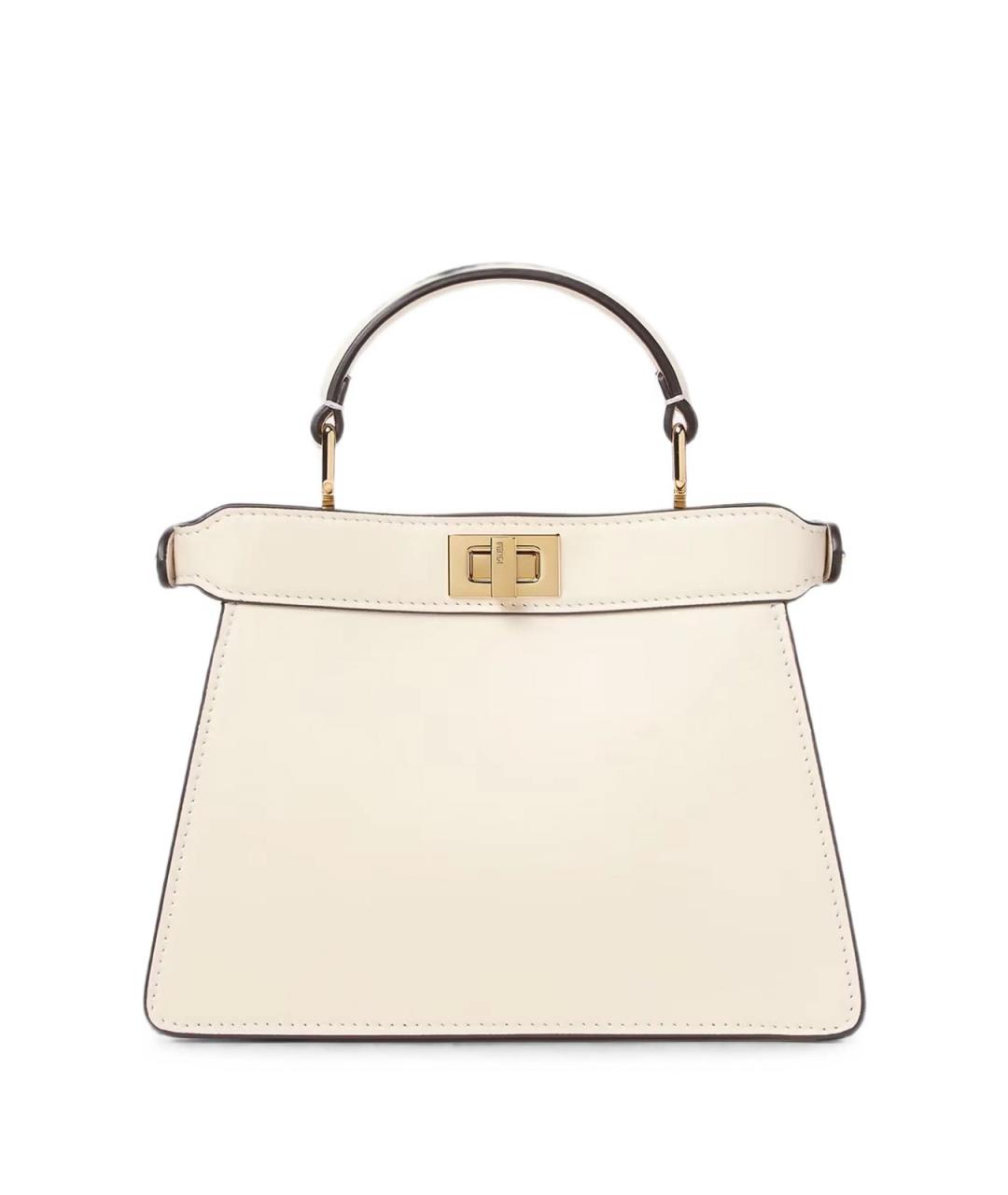 FENDI Белая кожаная сумка тоут, фото 1