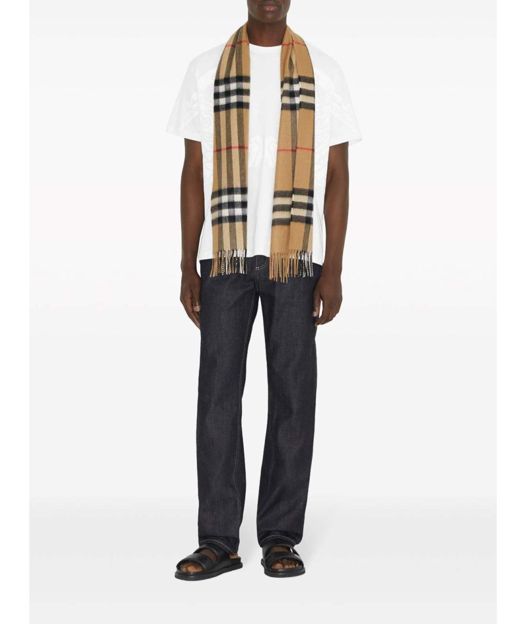 BURBERRY Бежевый кашемировый шарф, фото 4