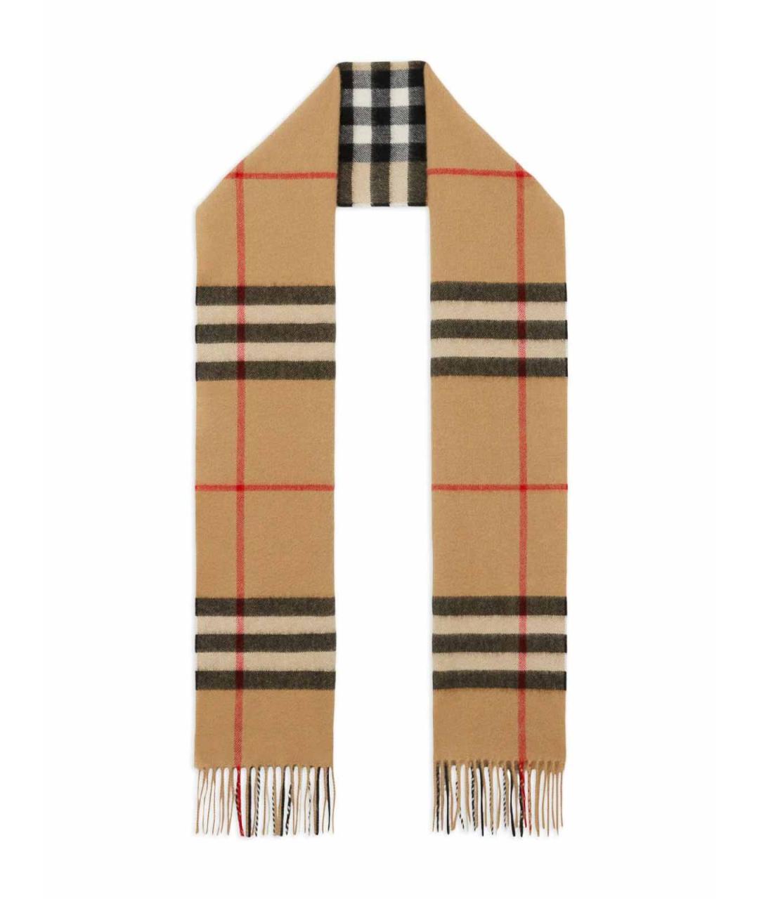BURBERRY Бежевый кашемировый шарф, фото 3