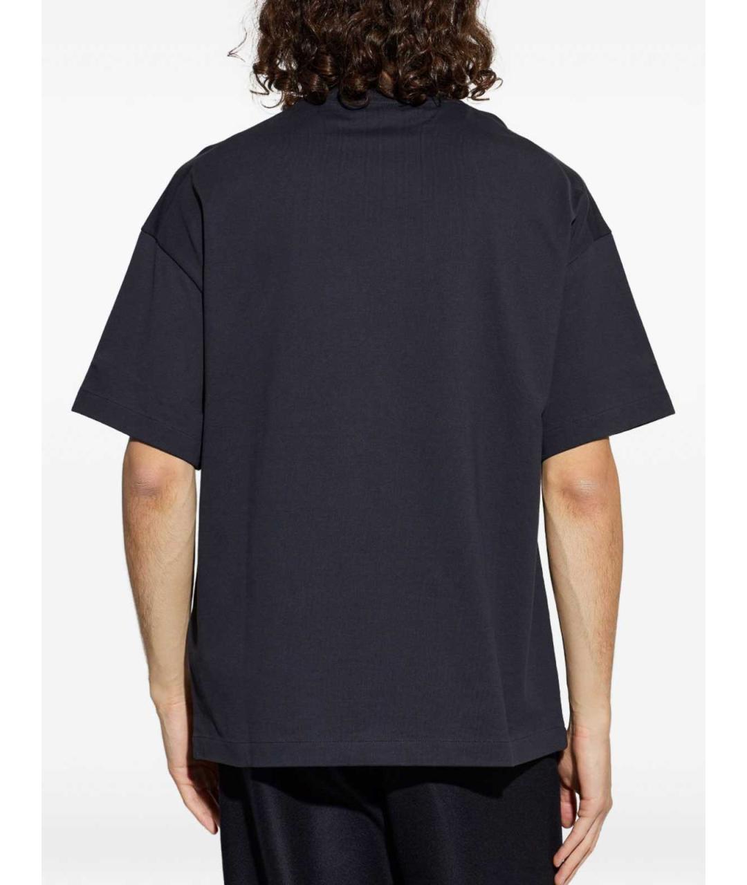 JIL SANDER Темно-синяя хлопковая футболка, фото 5