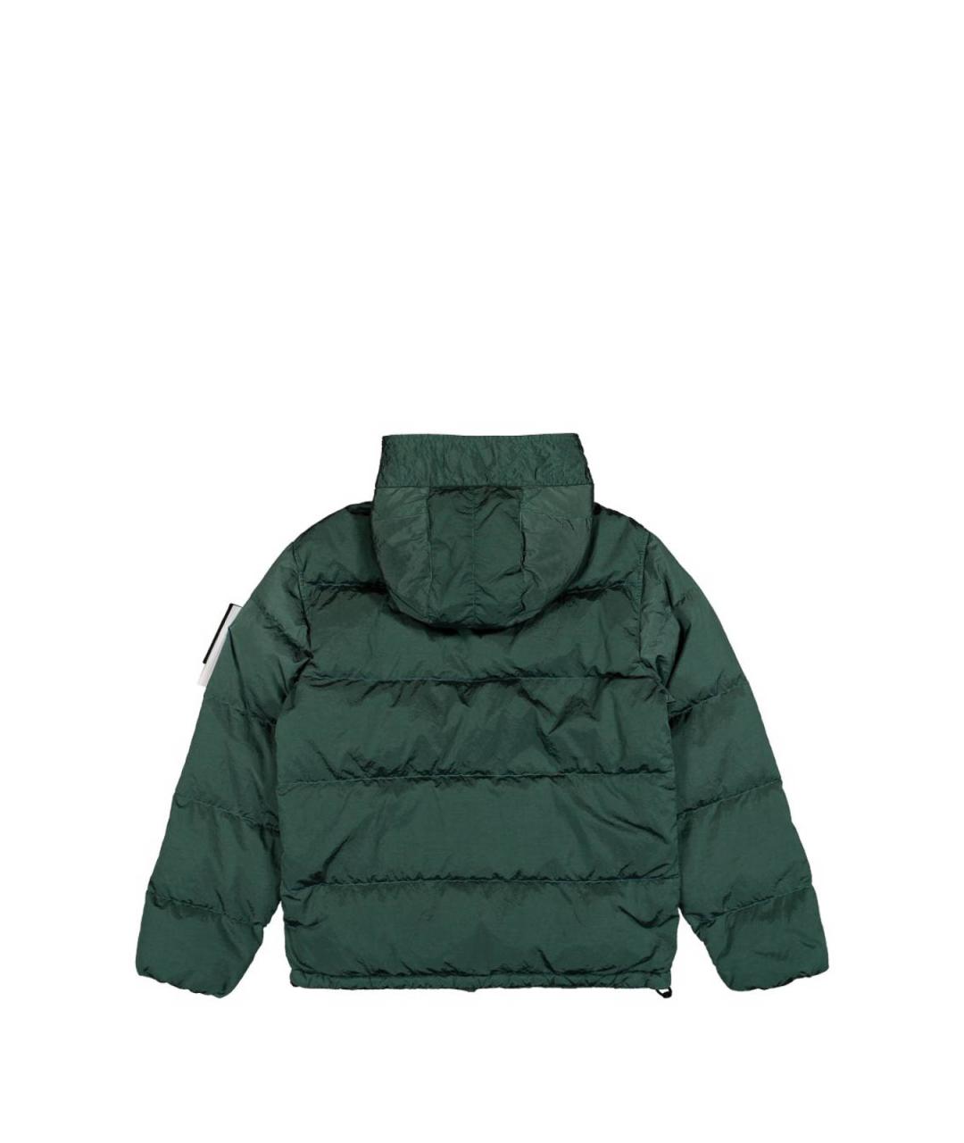 STONE ISLAND Зеленый нейлоновый пуховик, фото 2