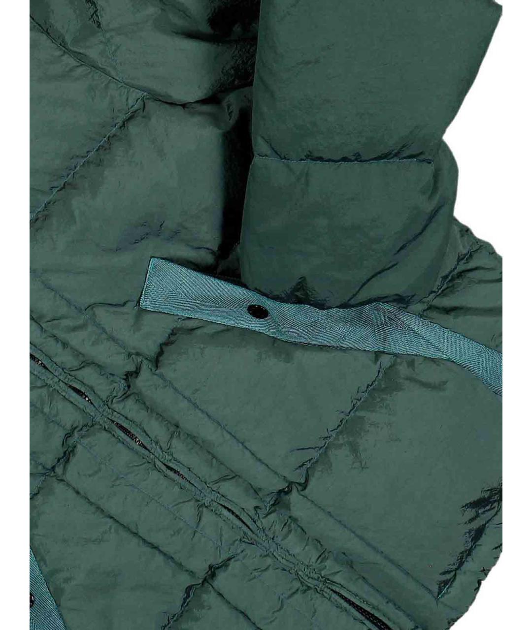 STONE ISLAND Зеленый нейлоновый пуховик, фото 4